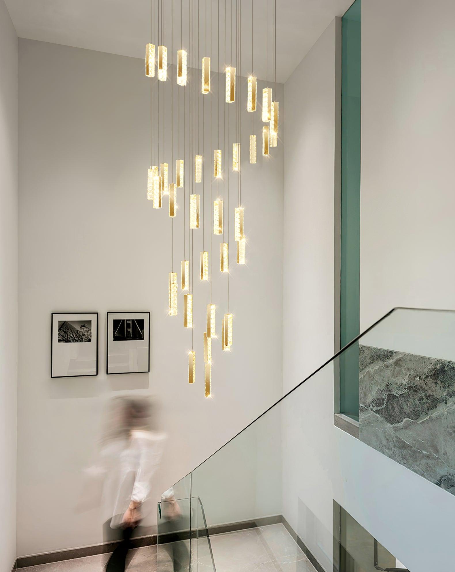 Lustra Kronleuchter Villa Forci Anhänger Silber Modern-Letslighting