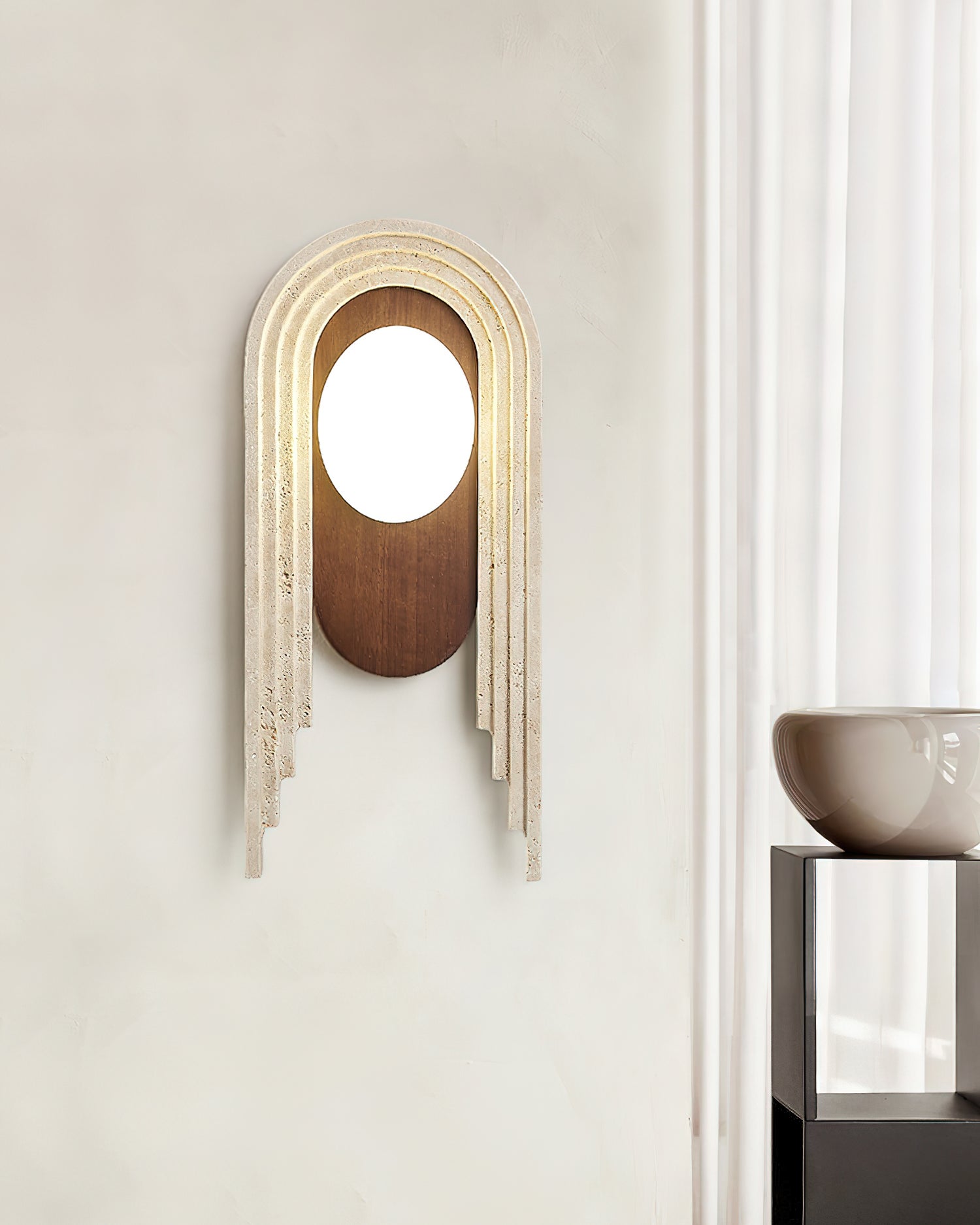 Uloryra Arch-Frame Travertine Wall Light - Neutralighting