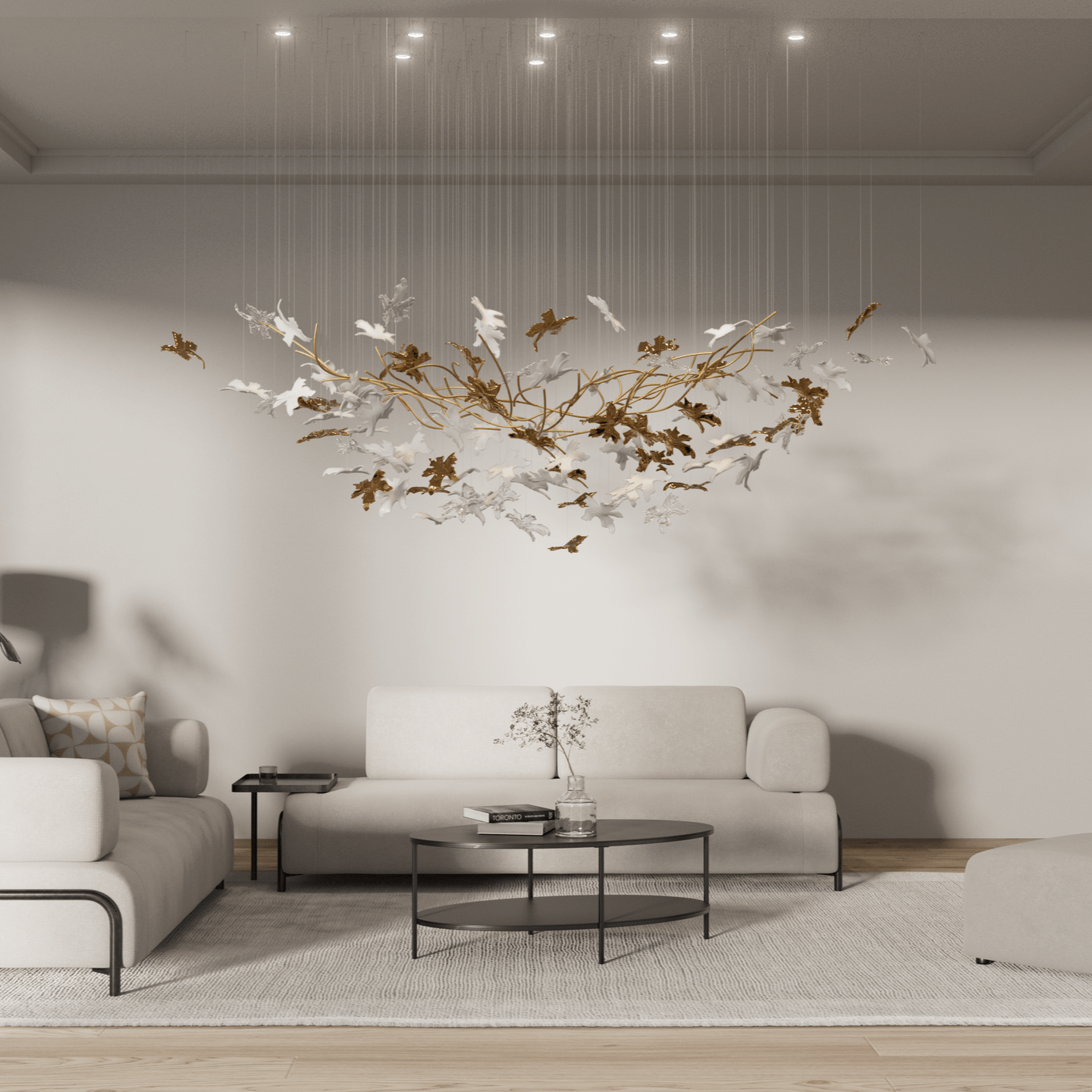 Arinan Kronleuchter aus Floralem Glas-Letslighting