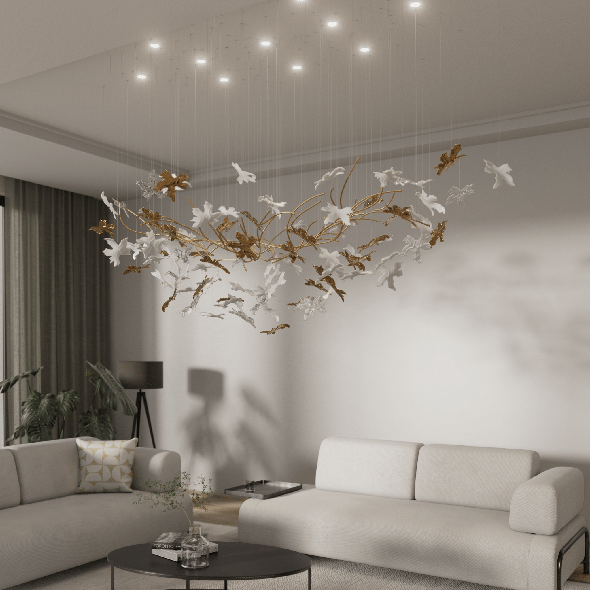 Arinan Kronleuchter aus Floralem Glas-Letslighting