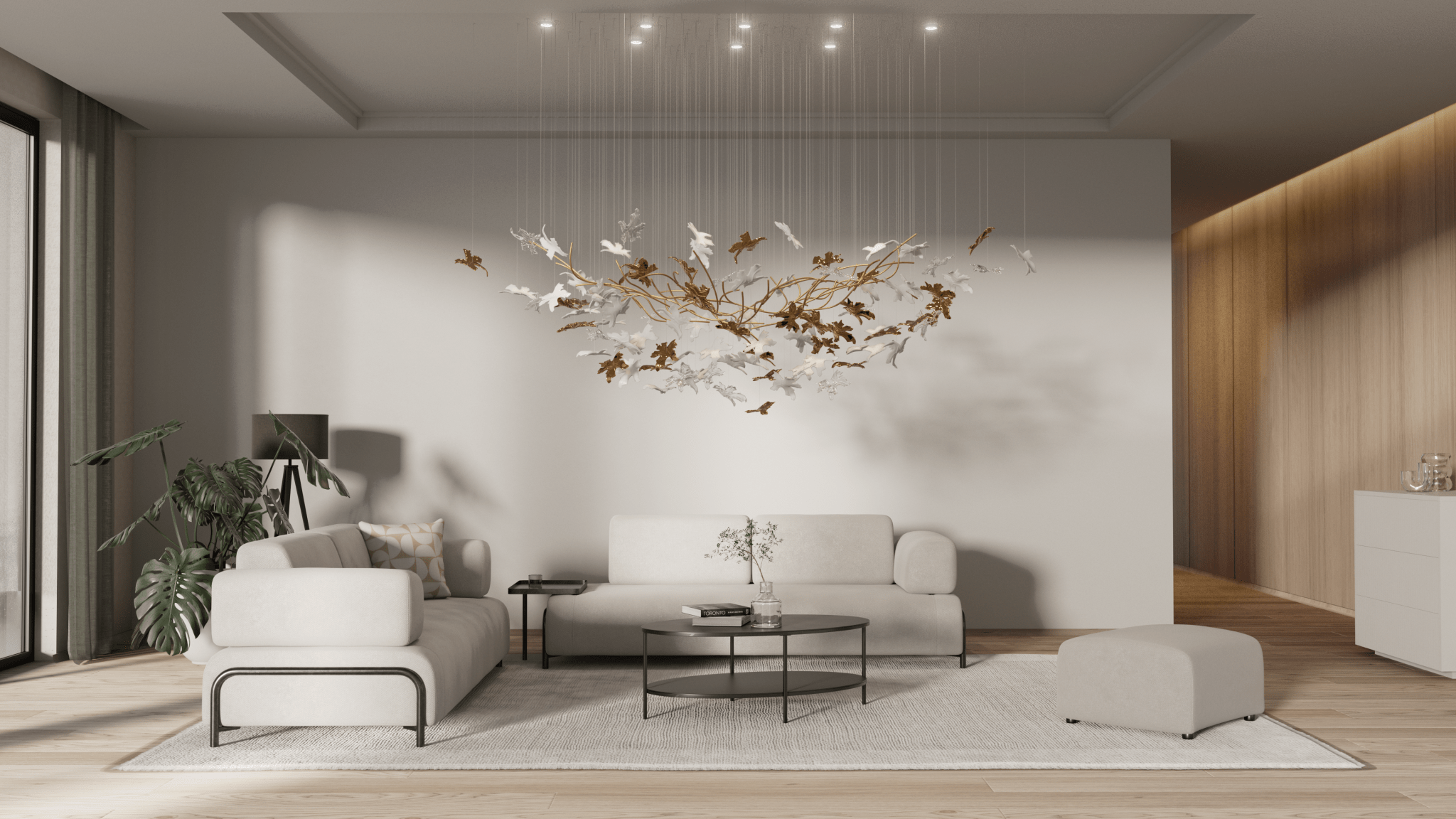 Arinan Kronleuchter aus Floralem Glas-Letslighting