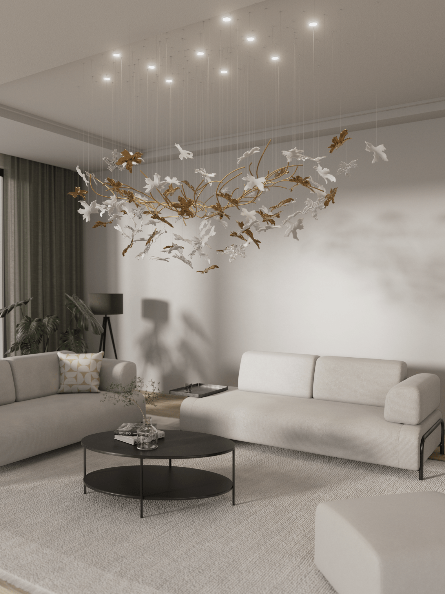 Arinan Kronleuchter aus Floralem Glas-Letslighting