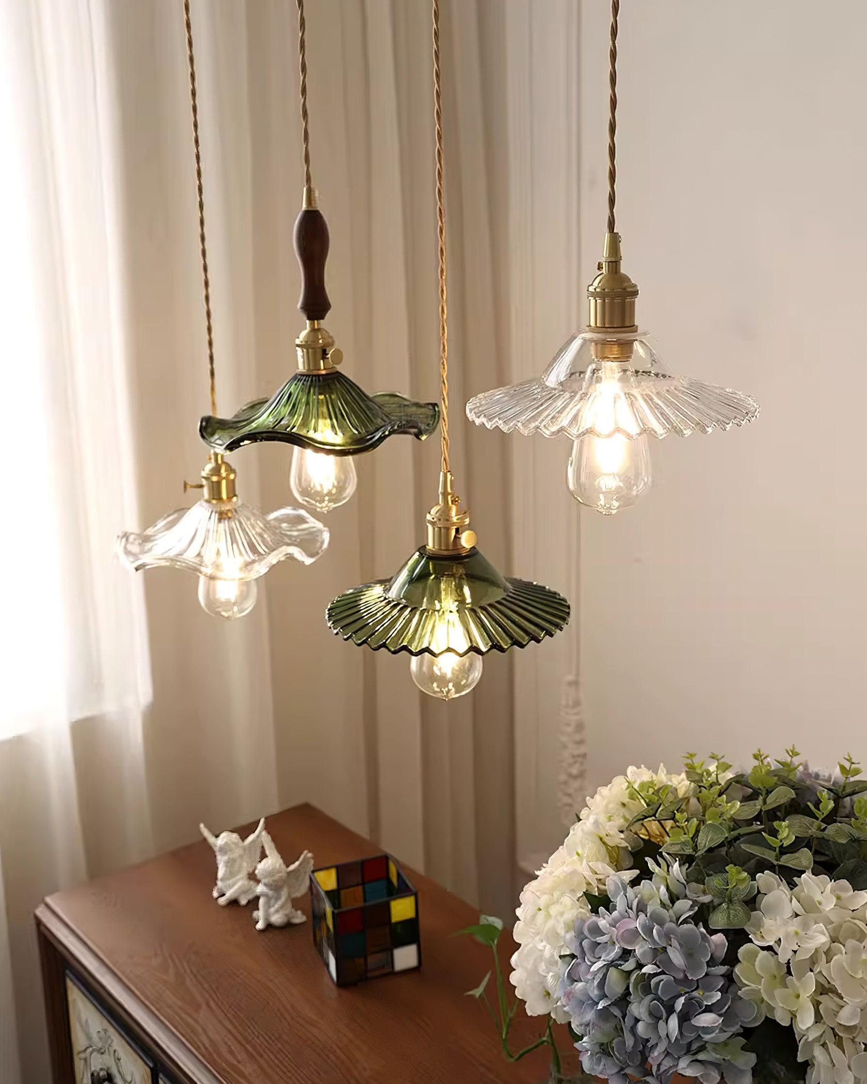 Pendelleuchte Geraffter Glasschirm Retro-Letslighting
