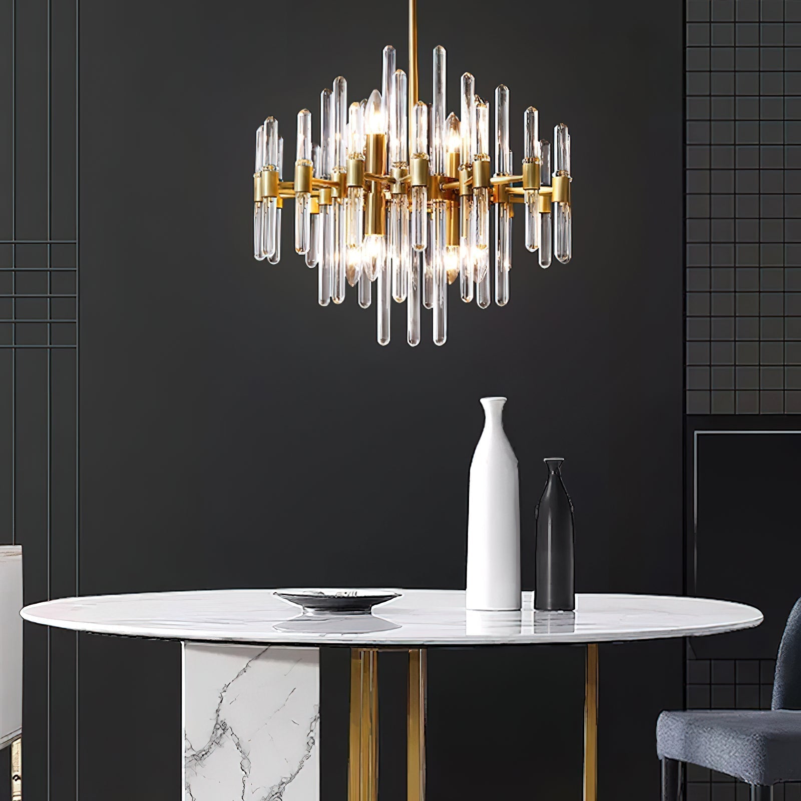 Solara Kronleuchter Antik Messing Sternenexplosion-Letslighting