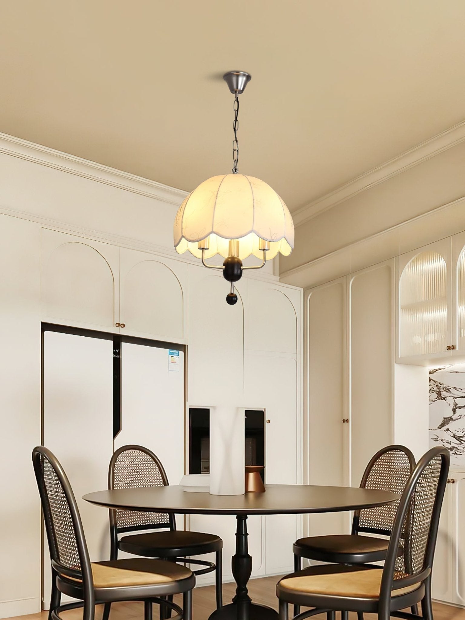 Ervaren Vintage Stoff Holz Pendelleuchte-Letslighting