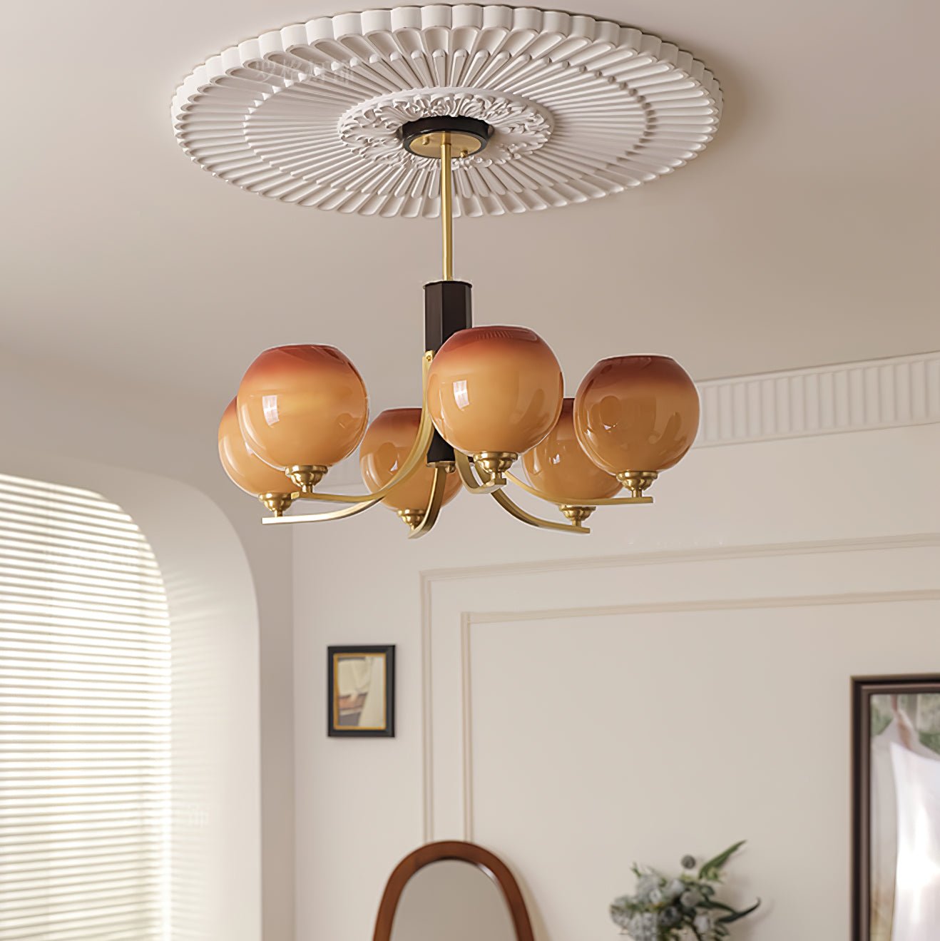 Aurora Kronleuchter Vintage Karamell Globus-Letslighting