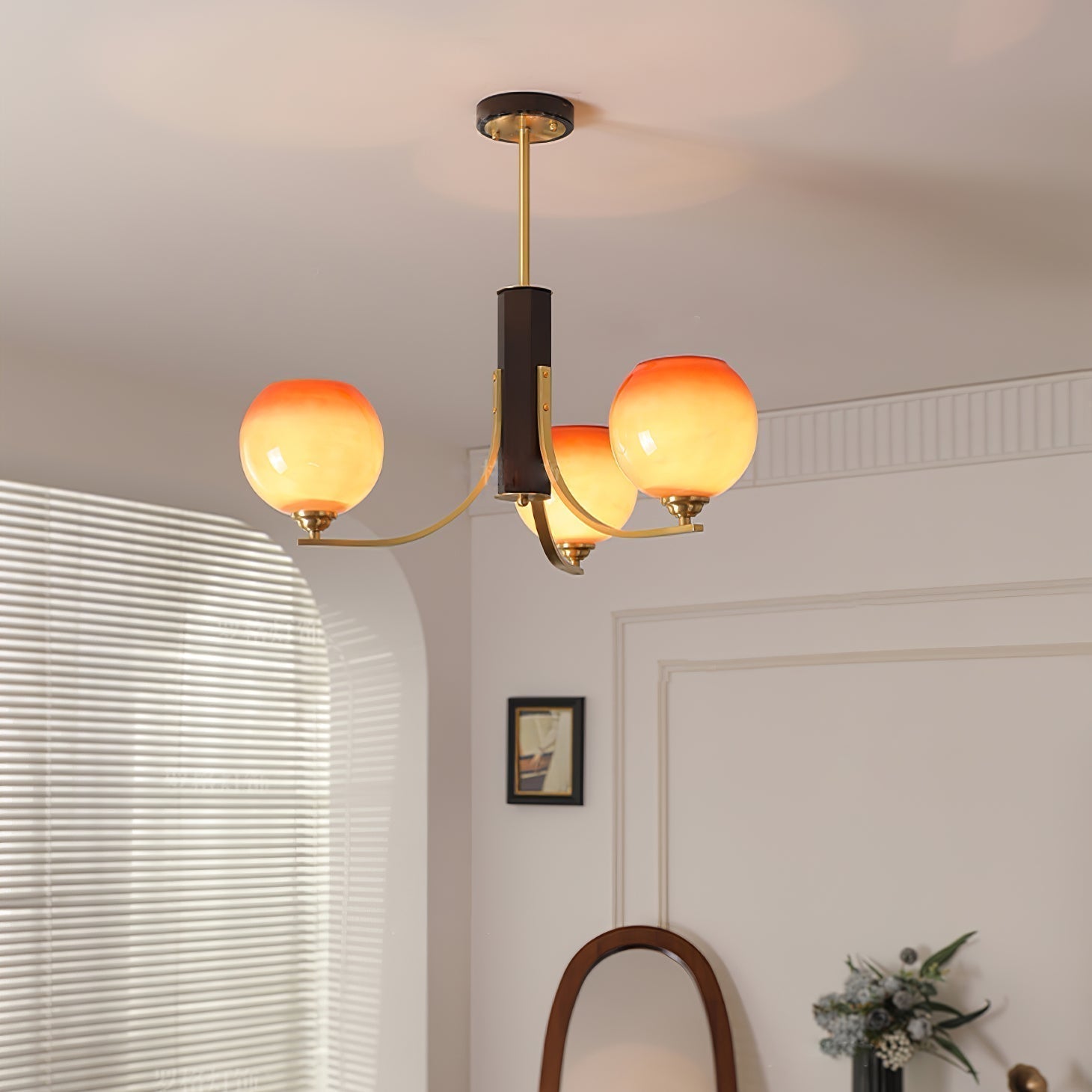 Aurora Kronleuchter Vintage Karamell Globus-Letslighting