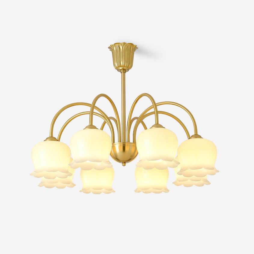 Fionel Vintage Kronleuchter mit Blütenblatt-Glas-Letslighting