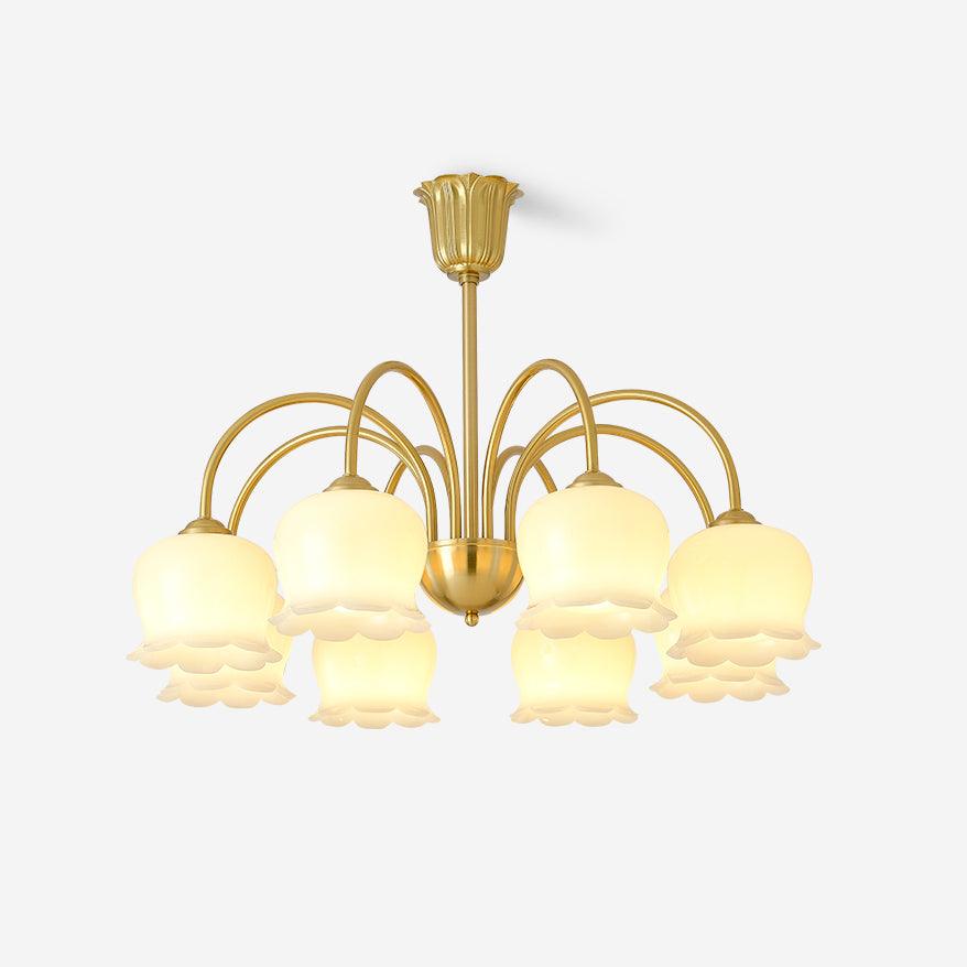Fionel Vintage Kronleuchter mit Blütenblatt-Glas-Letslighting