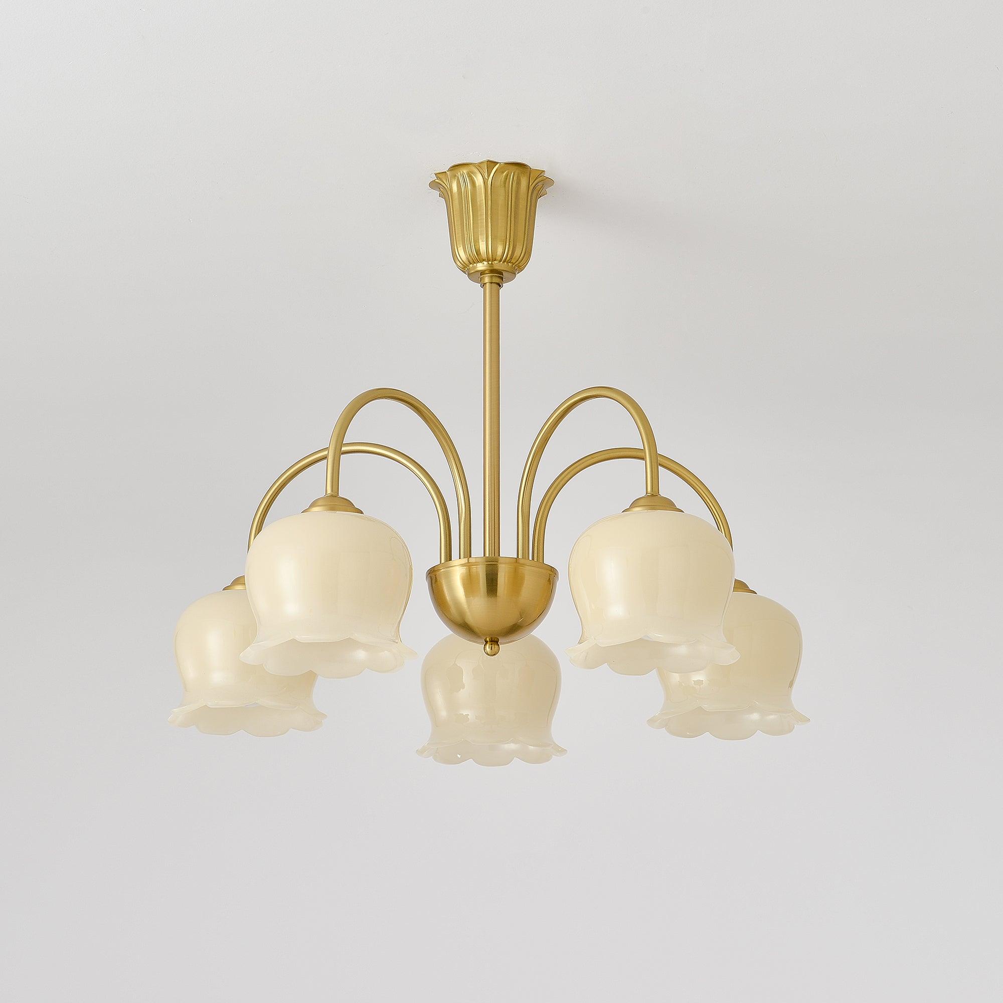 Fionel Vintage Kronleuchter mit Blütenblatt-Glas-Letslighting