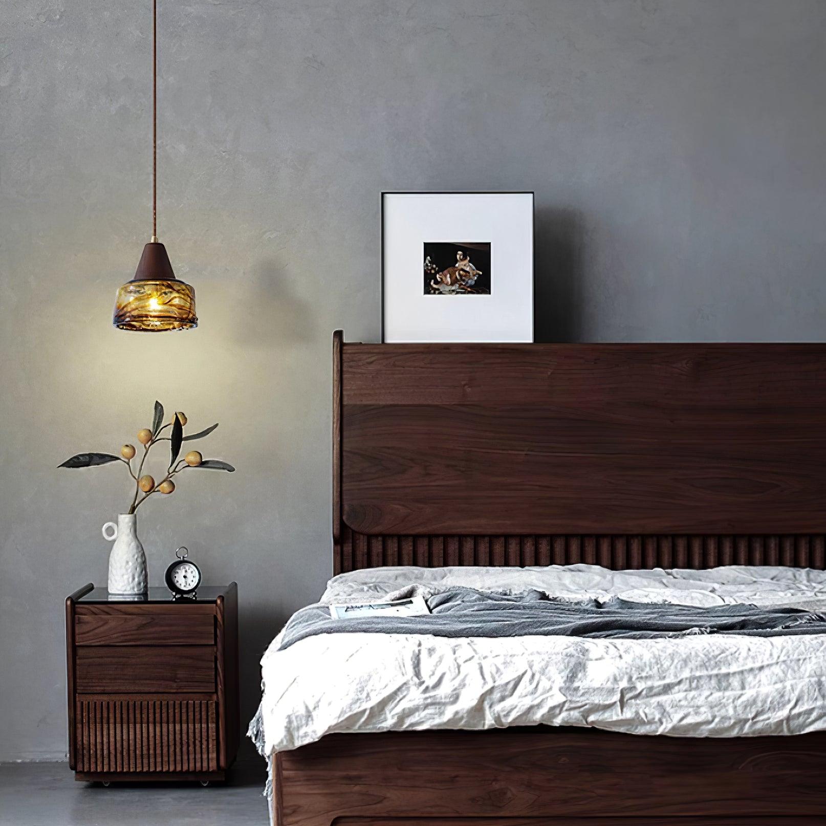 York Künstlerische Vintage-Pendelleuchte aus Bernsteinglas-Letslighting