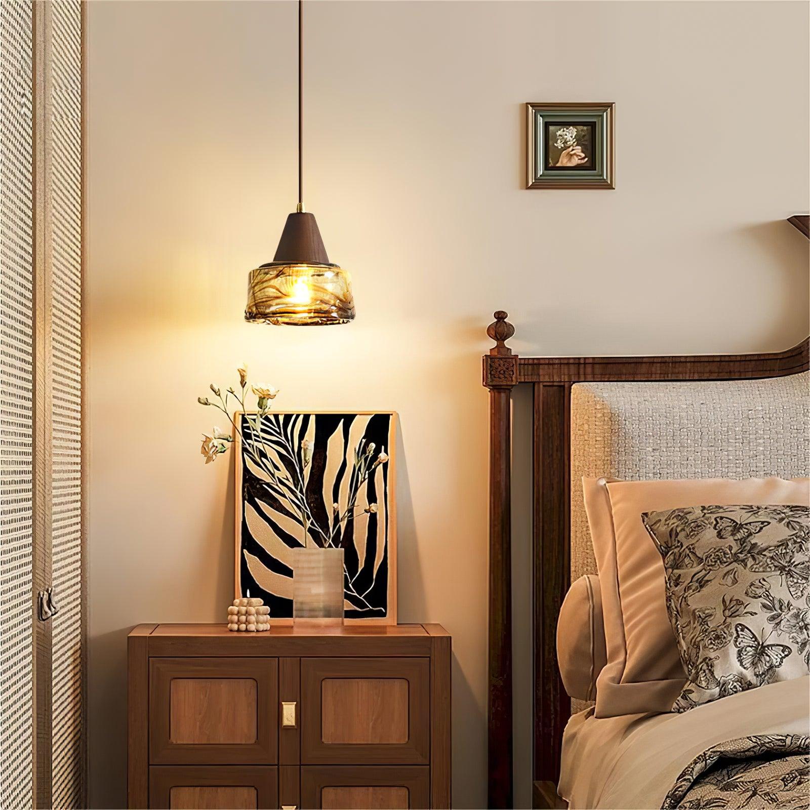 York Künstlerische Vintage-Pendelleuchte aus Bernsteinglas-Letslighting