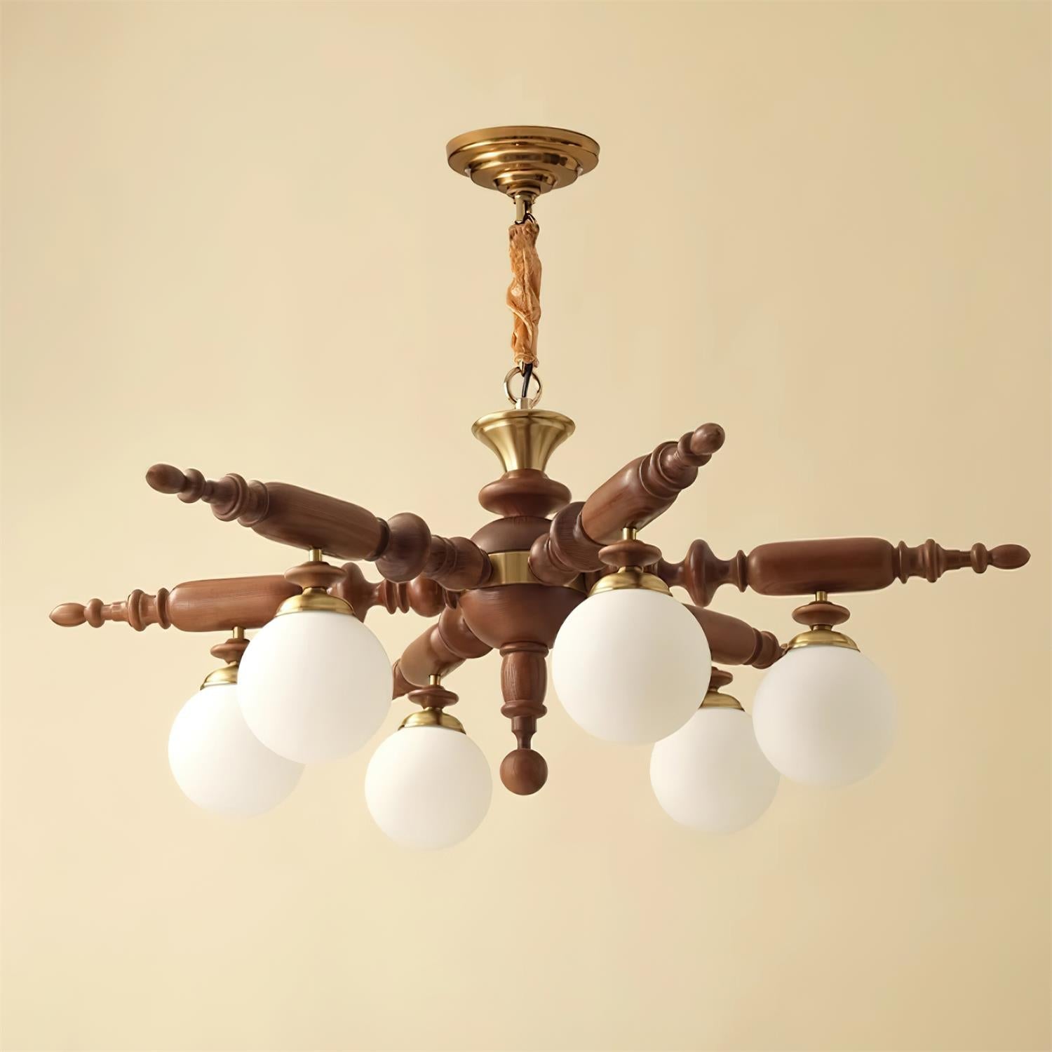 Juvian Vintage Kronleuchter aus Holz-Letslighting