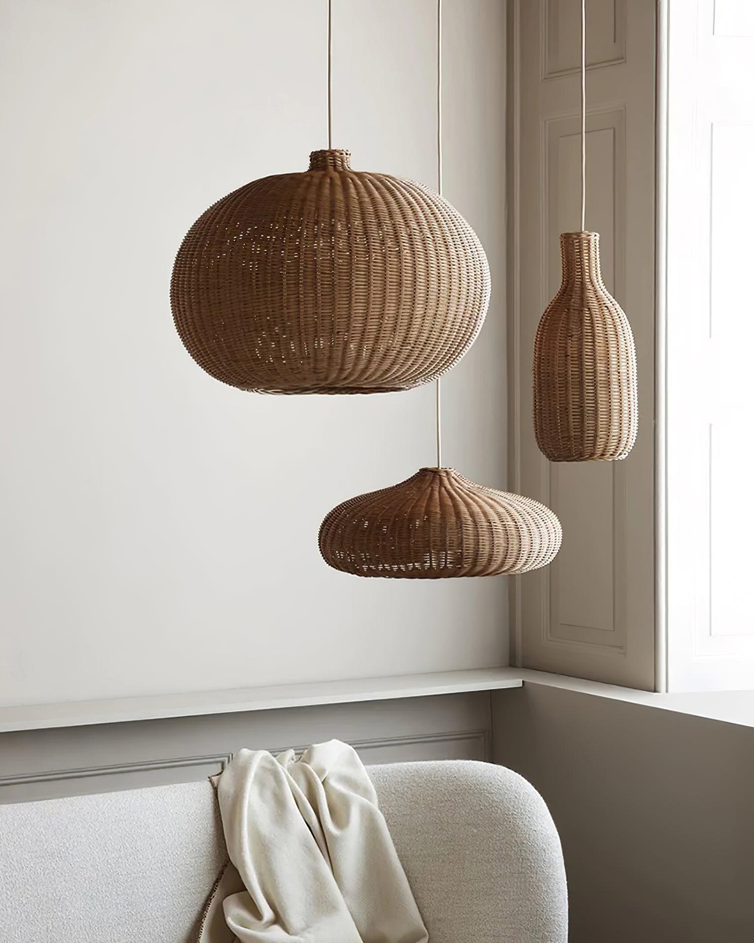 Solvice Vintage Rattan Pendelleuchte-Letslighting