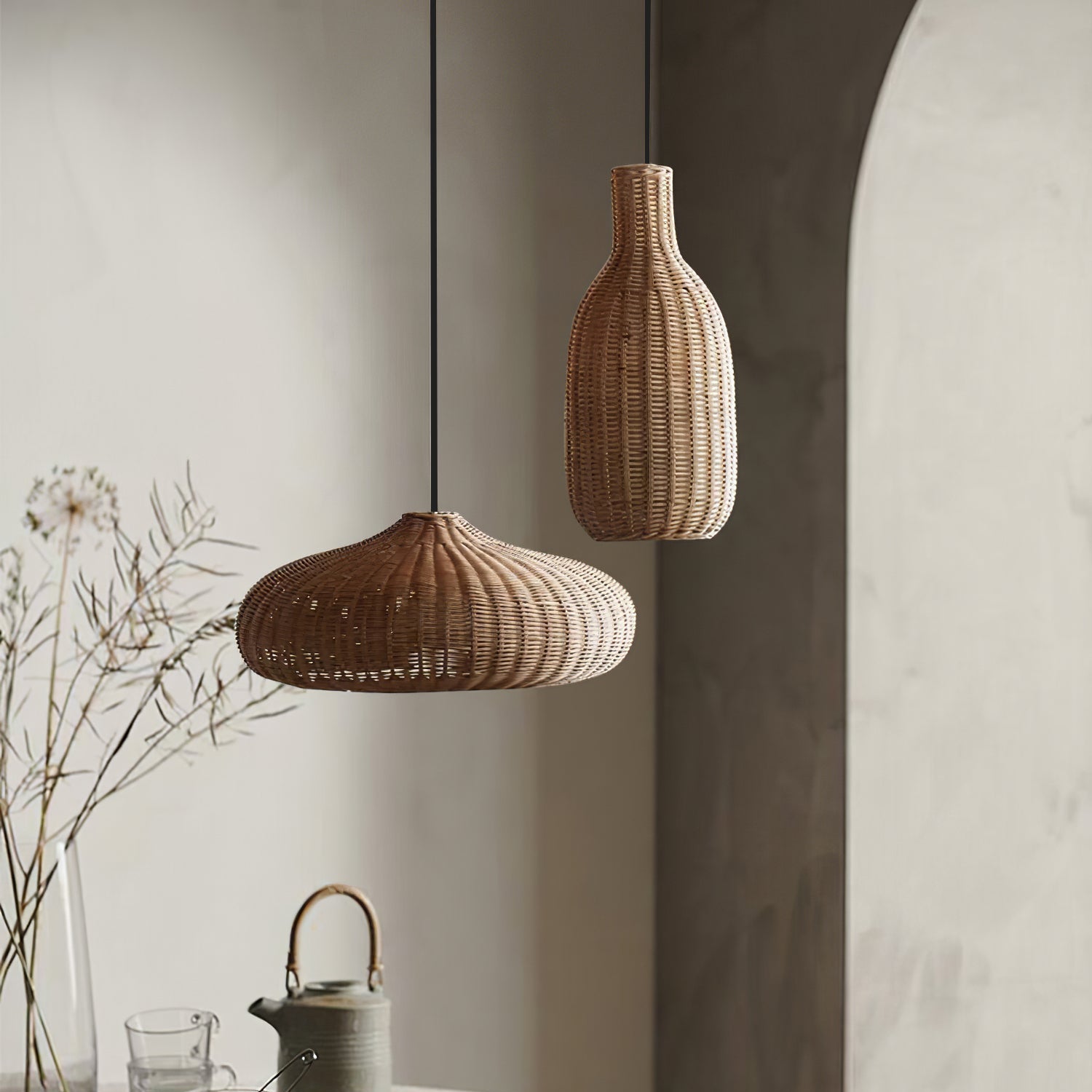 Savana Minimalistische Rattan-Pendelleuchte-Letslighting