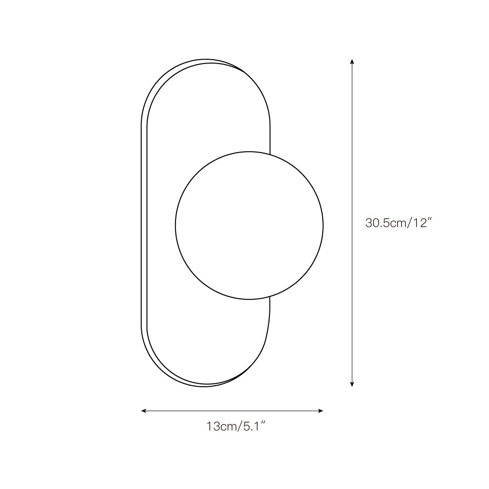 Evenara Oval Marmor Glas Wandleuchte-Letslighting