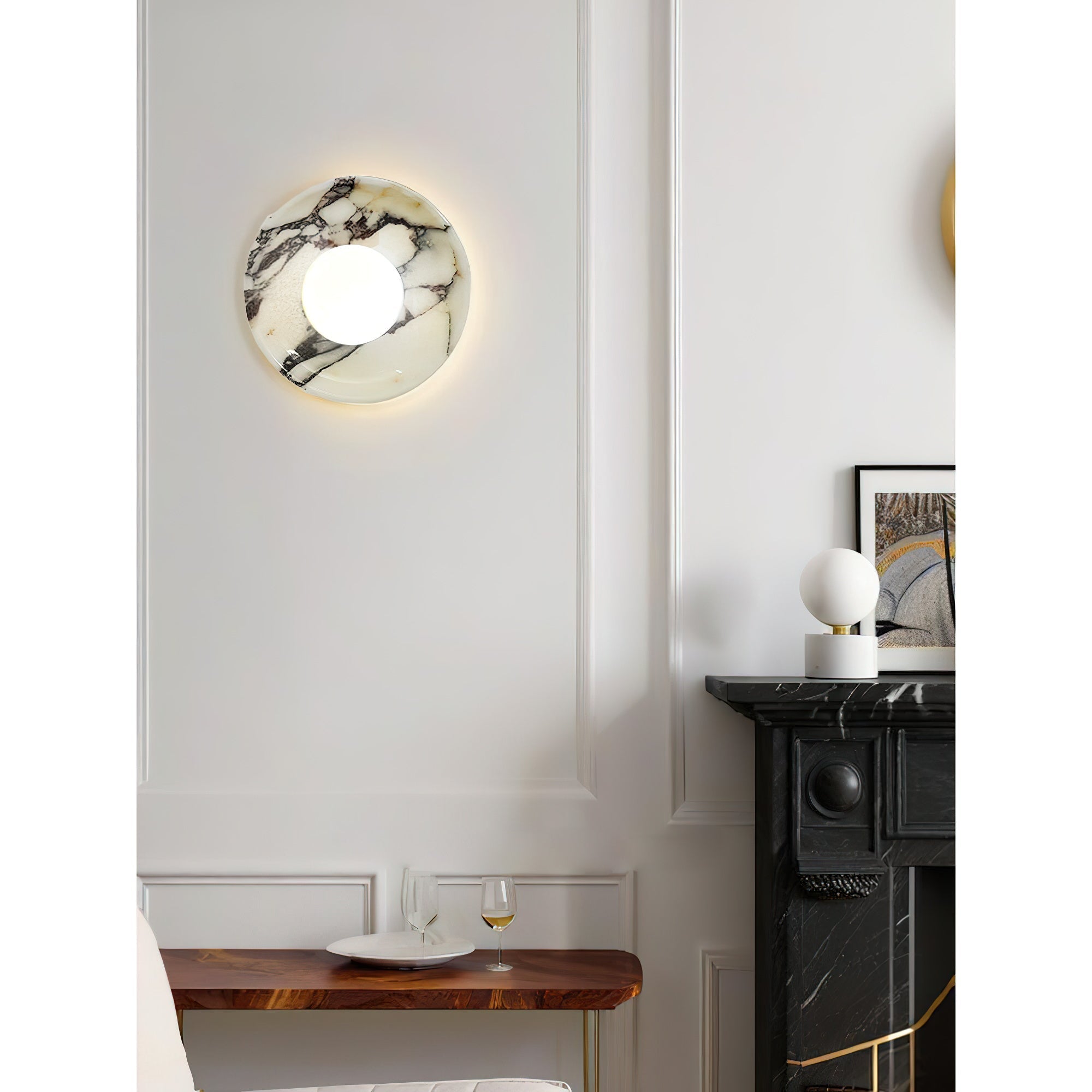 Cacariel Modern Minimalist Marble Glass Wall Lamp - Letslighting