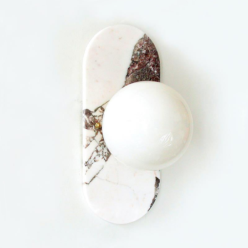 Evenara Oval Marmor Glas Wandleuchte-Letslighting