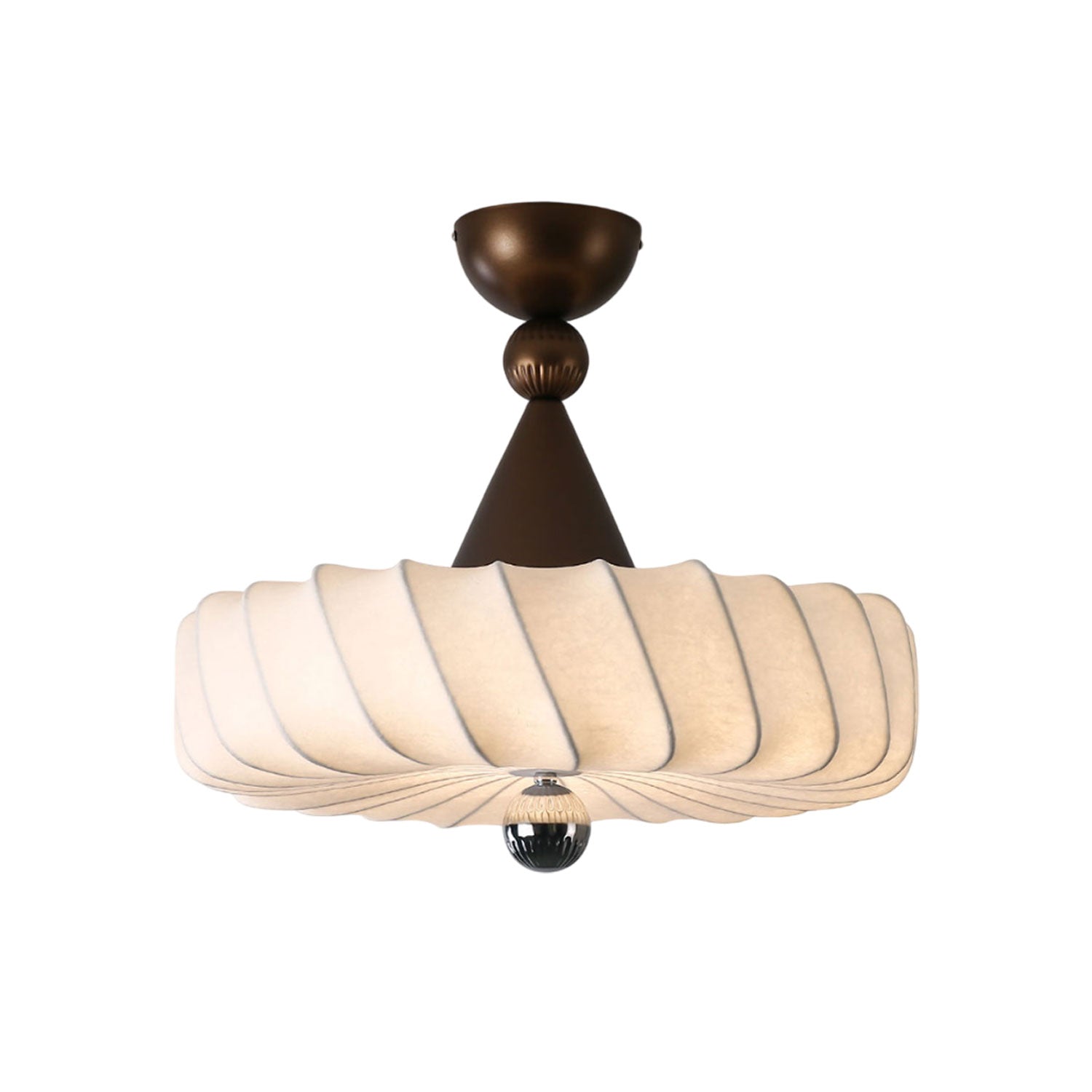 Zelore Pendelleuchte aus Bronzefarbenem Stoff mit Wirbelmuster-Letslighting