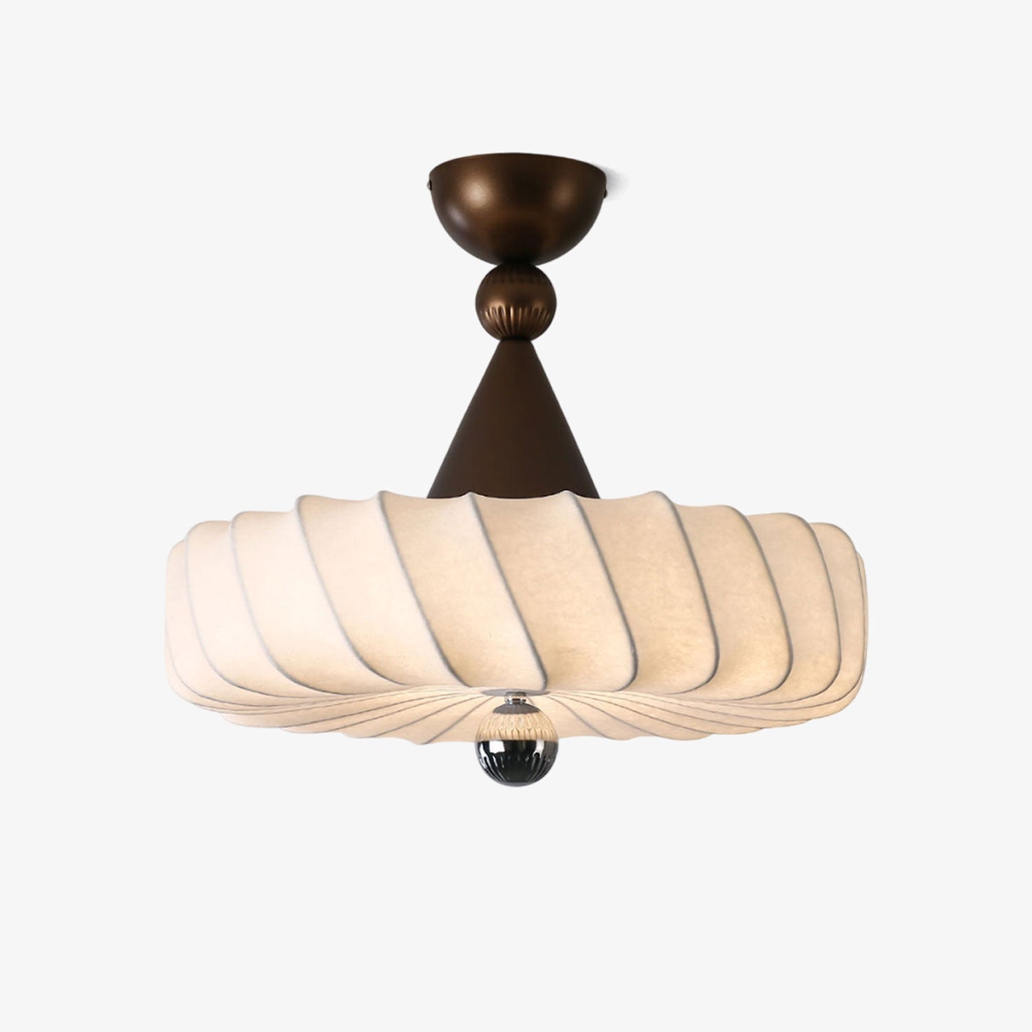 Zelore Pendelleuchte aus Bronzefarbenem Stoff mit Wirbelmuster-Letslighting