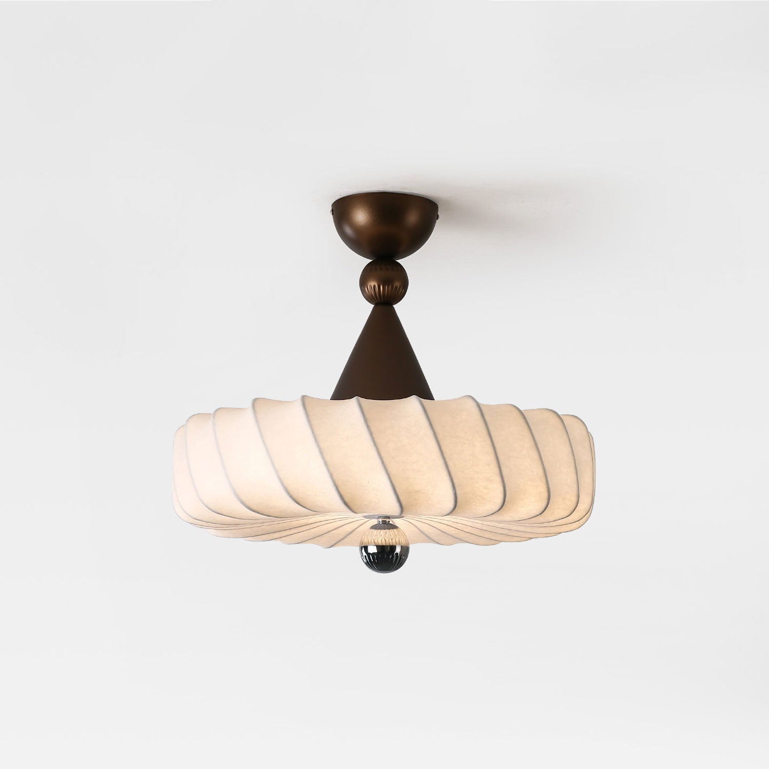 Zelore Pendelleuchte aus Bronzefarbenem Stoff mit Wirbelmuster-Letslighting