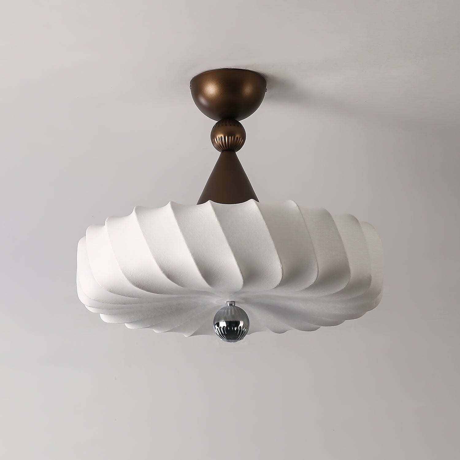 Zelore Pendelleuchte aus Bronzefarbenem Stoff mit Wirbelmuster-Letslighting