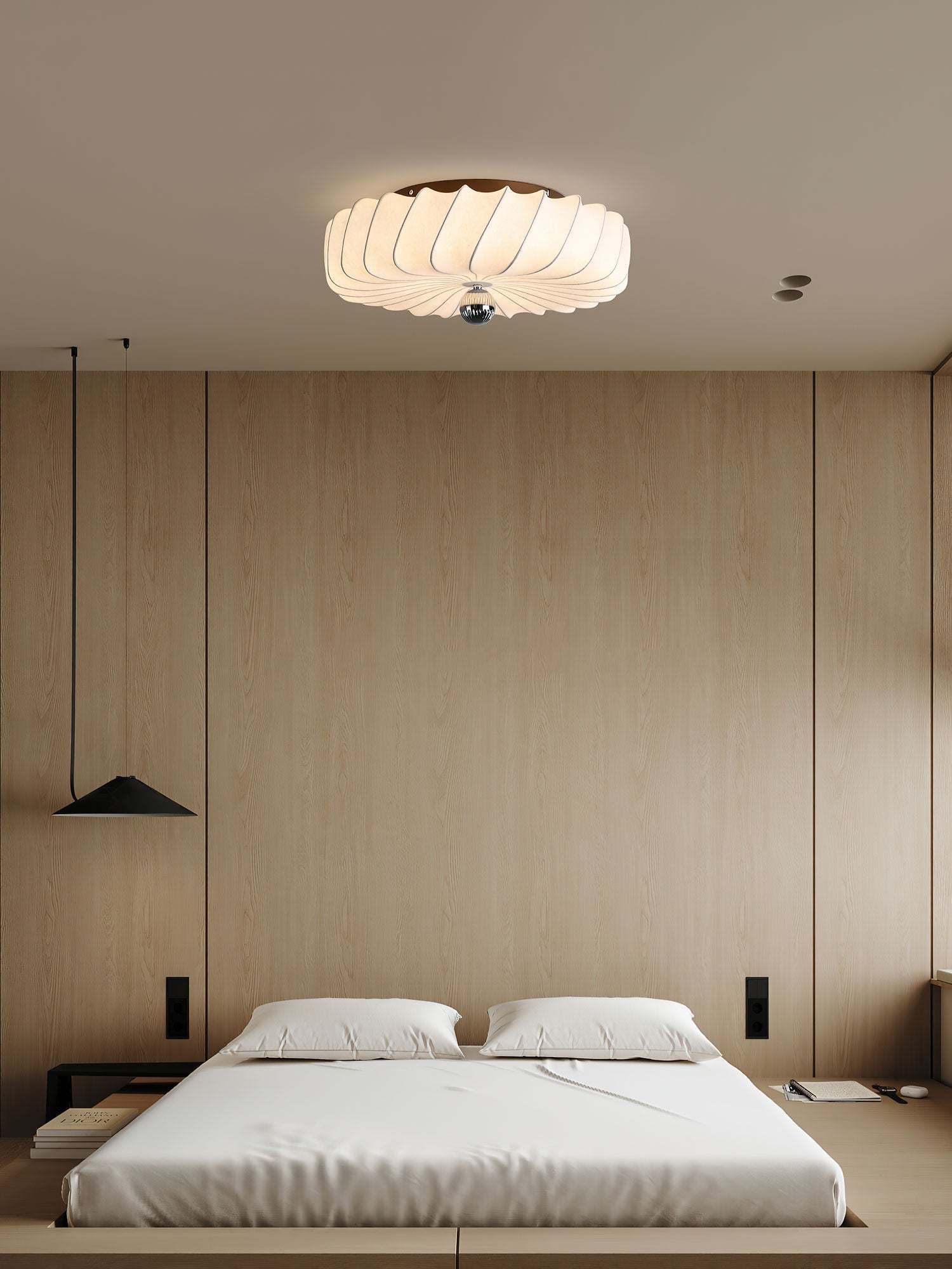 Zelore Pendelleuchte aus Bronzefarbenem Stoff mit Wirbelmuster-Letslighting