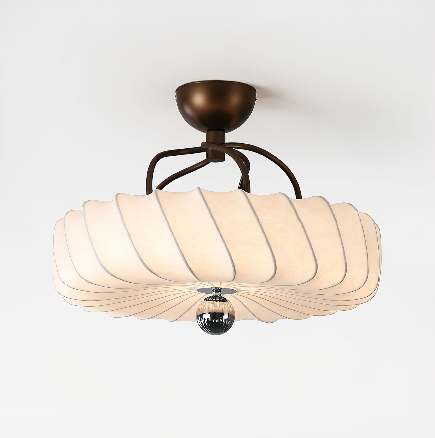 Zelore Pendelleuchte aus Bronzefarbenem Stoff mit Wirbelmuster-Letslighting