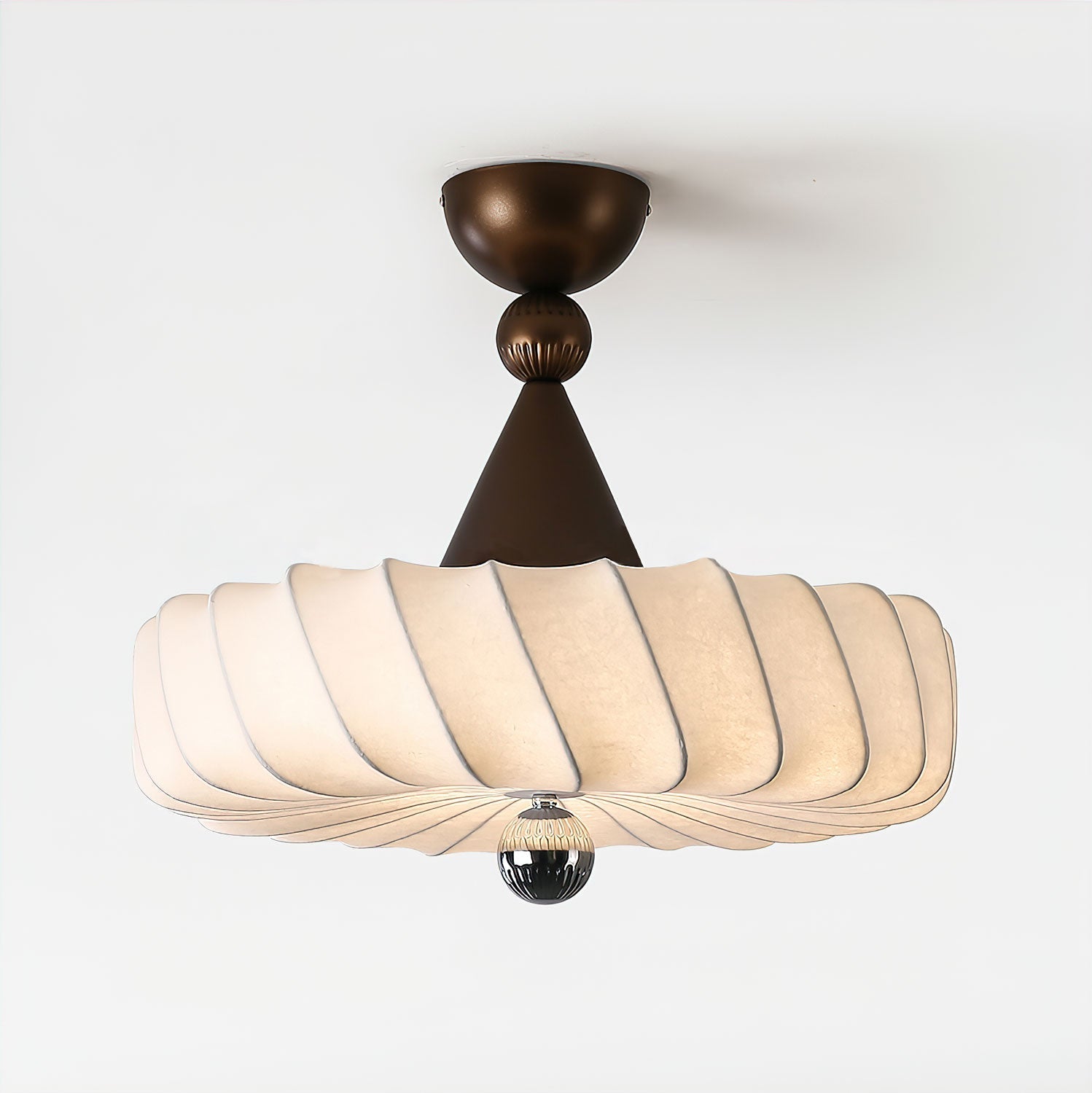 Zelore Pendelleuchte aus Bronzefarbenem Stoff mit Wirbelmuster-Letslighting