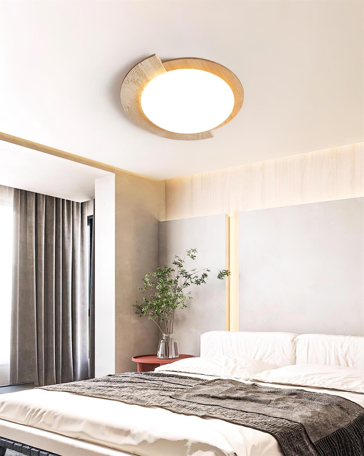 Ritta Travertine Oval LED Ceiling Light - Letslighting