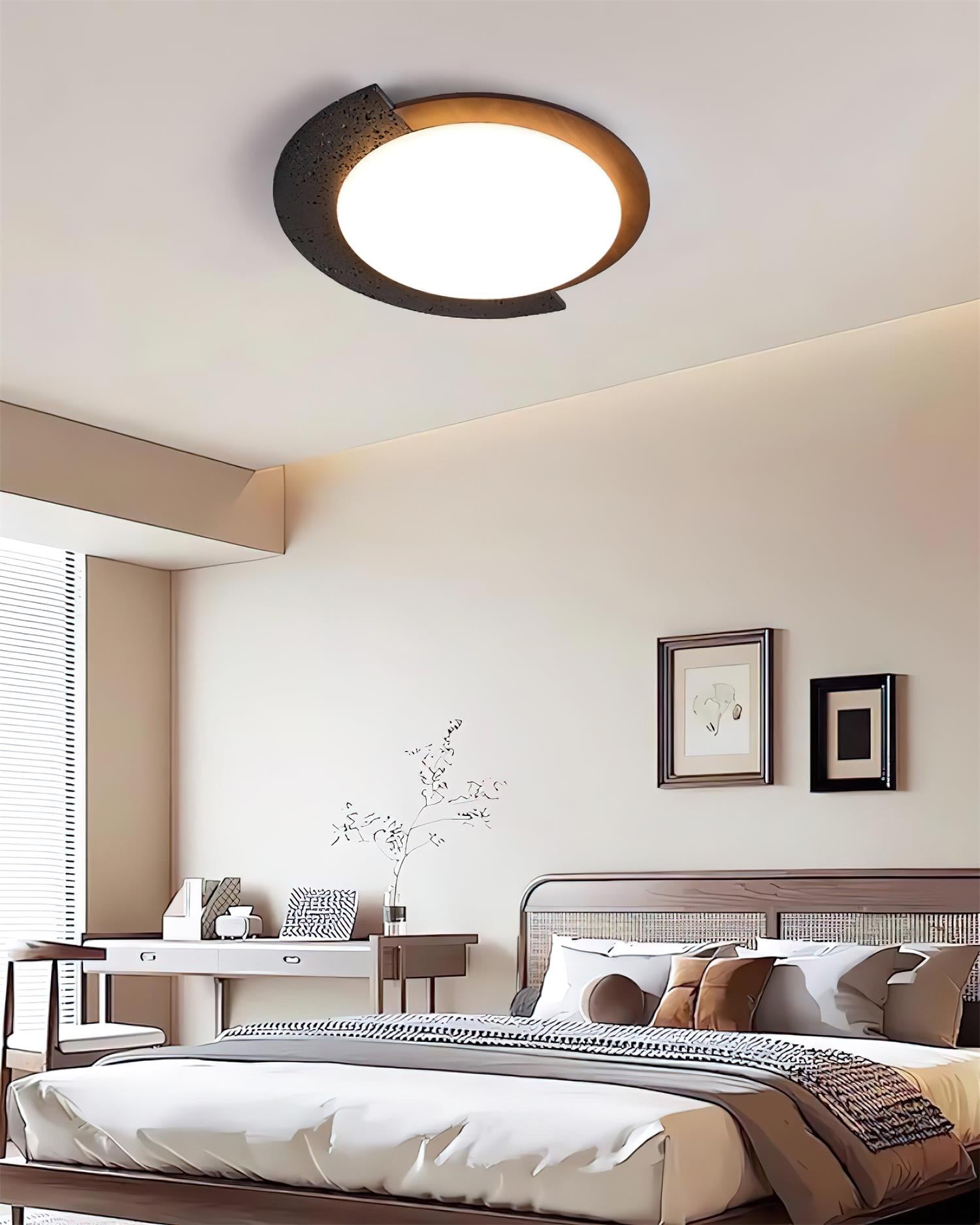 Ritta Travertine Oval LED Ceiling Light - Letslighting