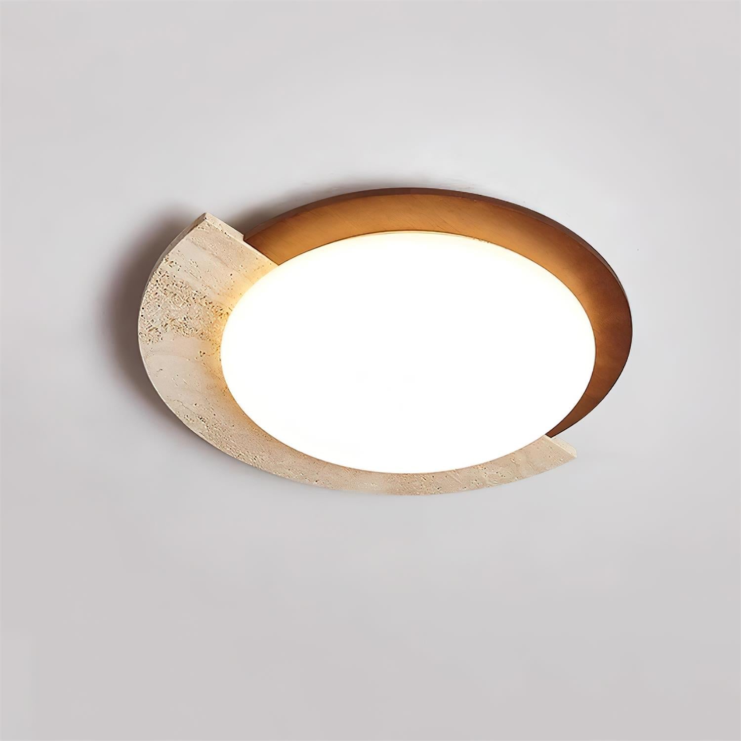 Ritta Travertine Oval LED Ceiling Light - Letslighting