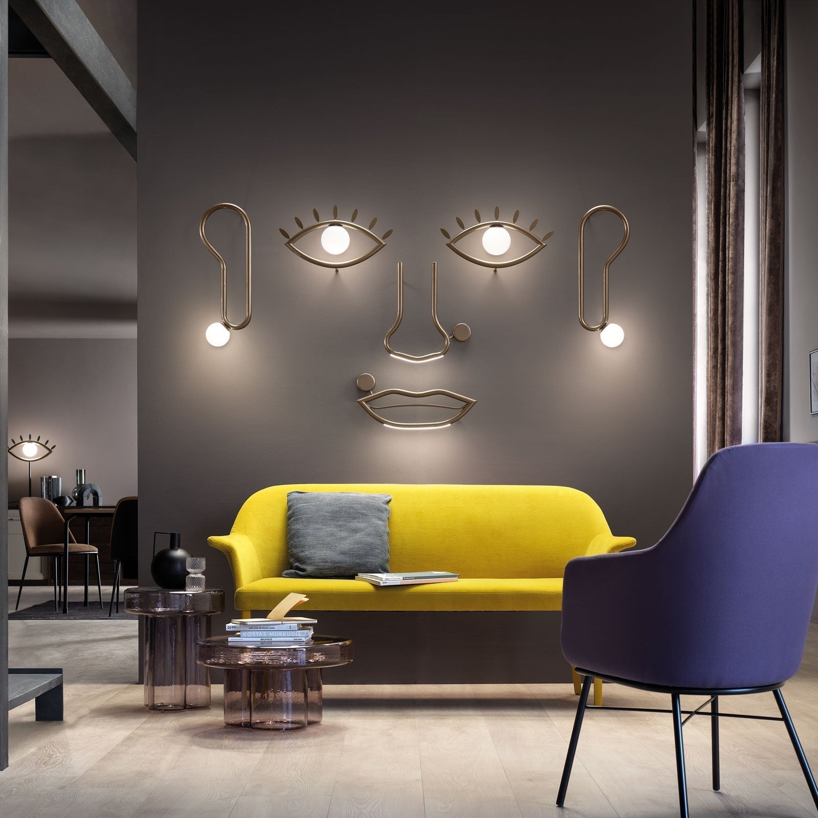 Oldore Wandleuchte aus Messing und Glas-Letslighting