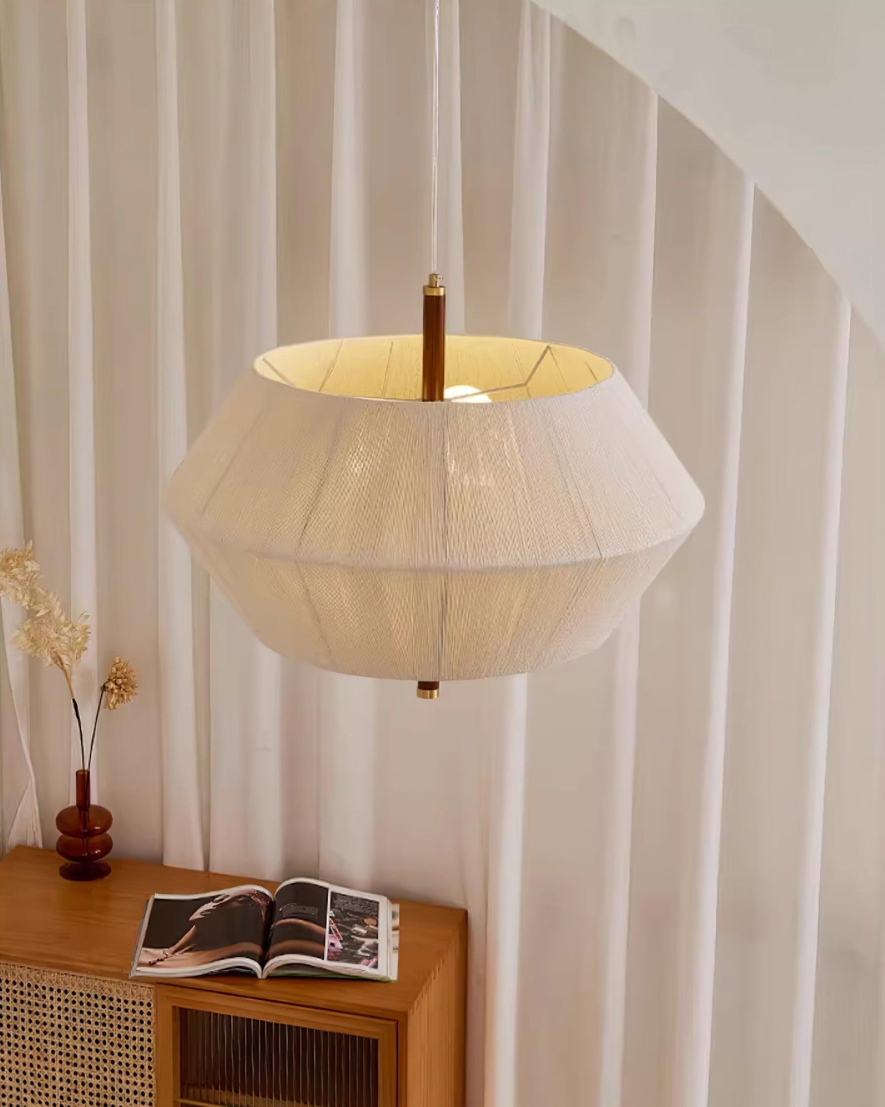 Pendelleuchte Baumwollfaden Schirm Natur-Letslighting