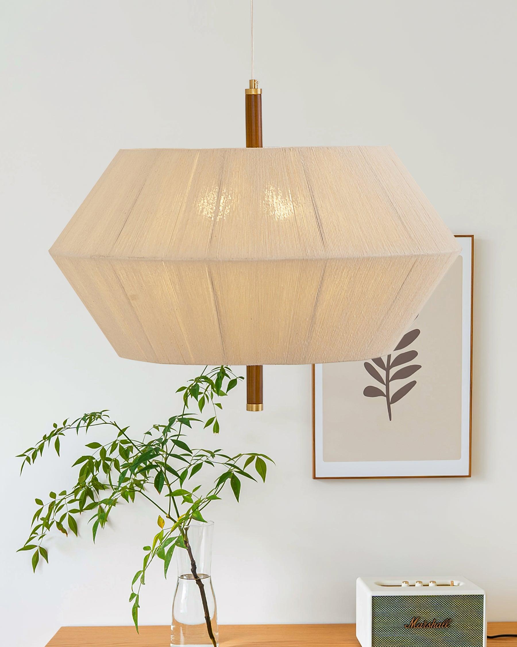 Pendelleuchte Baumwollfaden Schirm Natur-Letslighting
