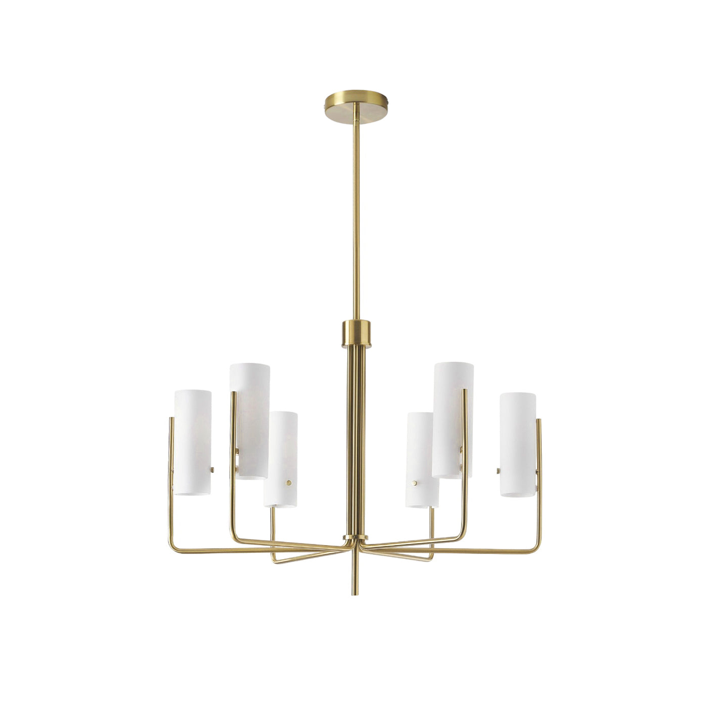 Ivraeus Industrieller Vintage Kronleuchter aus Messing und Glas-Letslighting