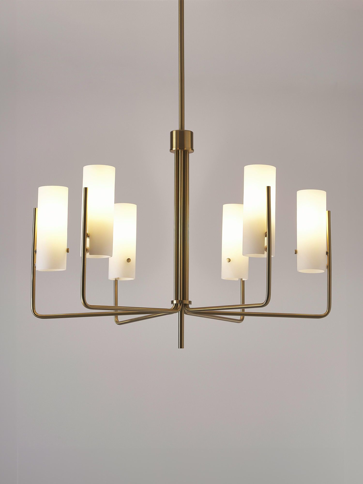 Ivraeus Industrieller Vintage Kronleuchter aus Messing und Glas-Letslighting