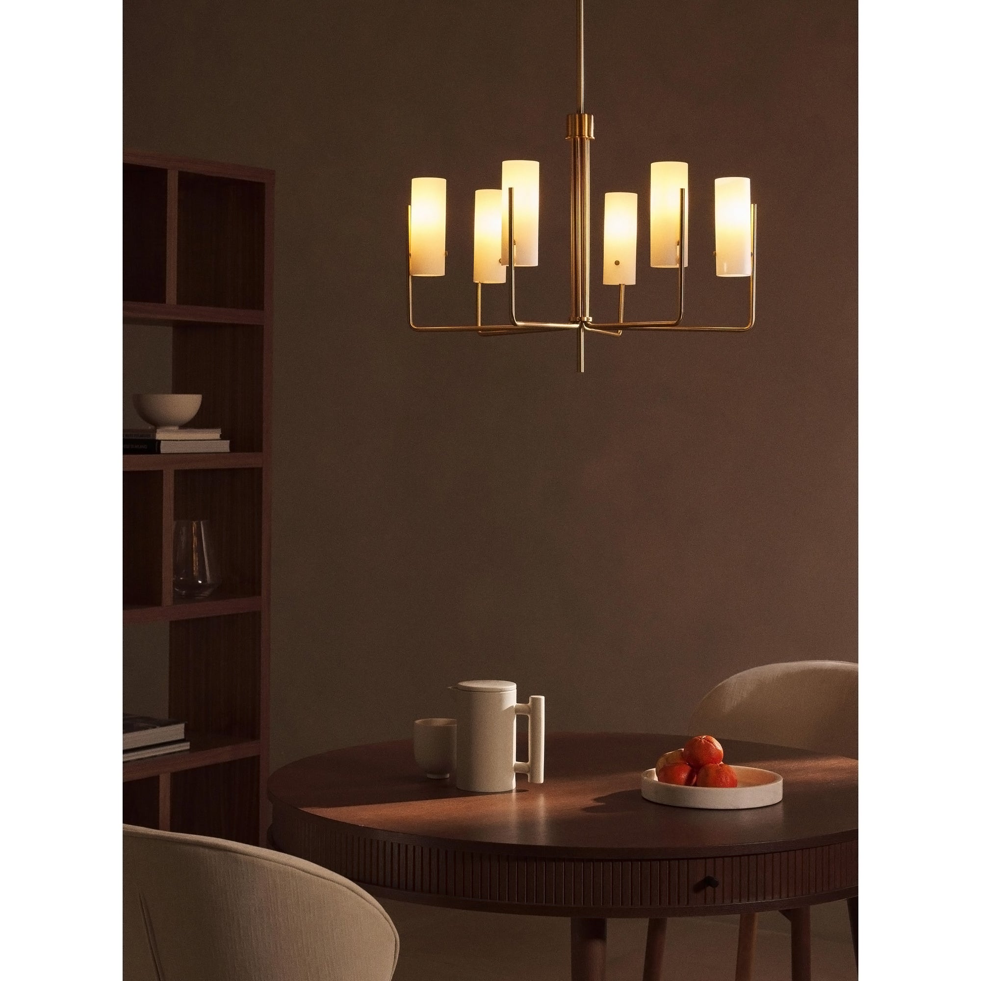 Ivraeus Industrieller Vintage Kronleuchter aus Messing und Glas-Letslighting