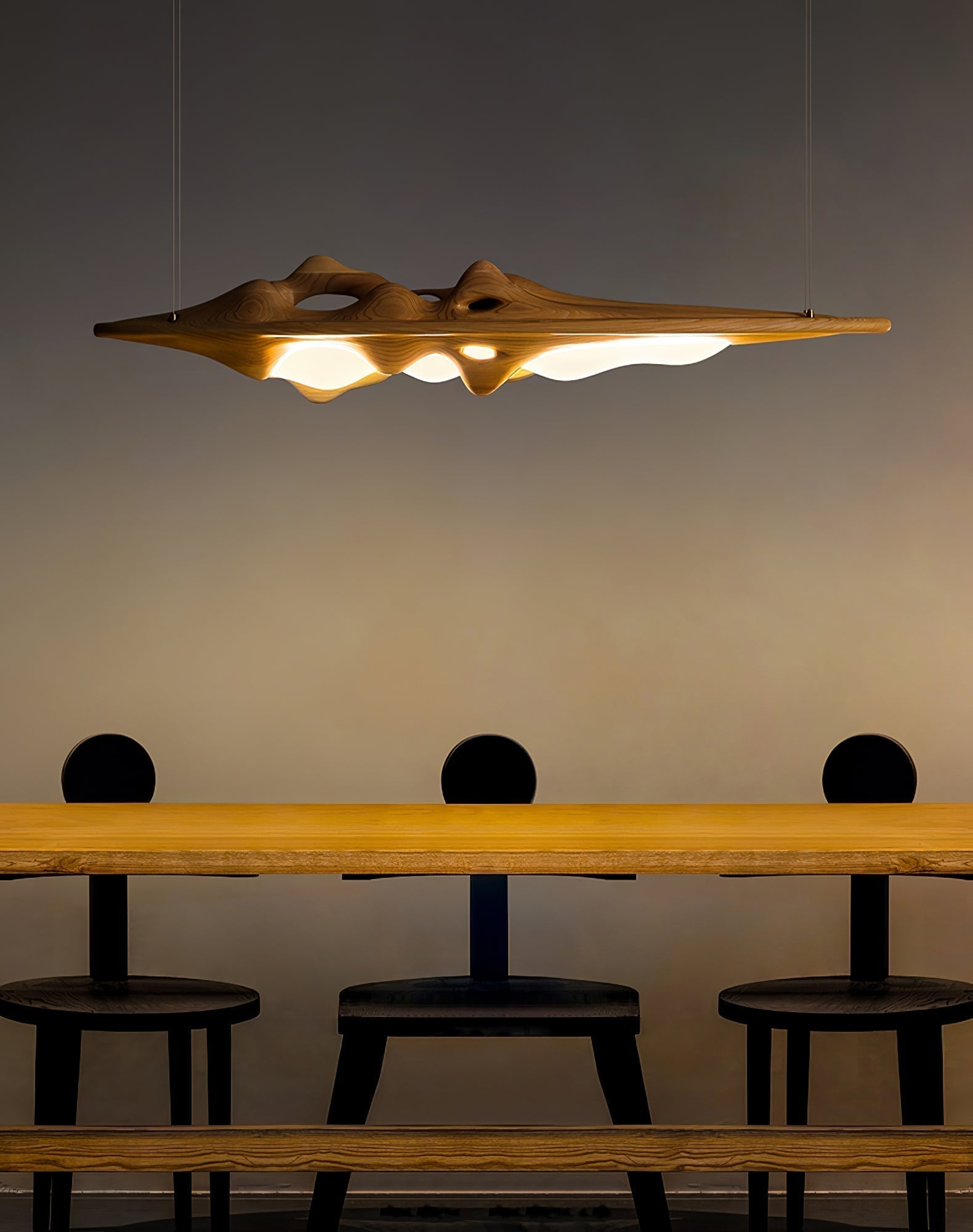 Ulsorira Topografische Holz-Pendelleuchte-Letslighting