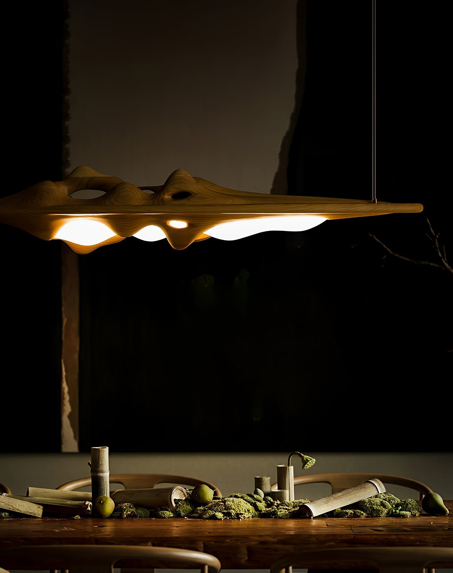 Ulsorira Topografische Holz-Pendelleuchte-Letslighting