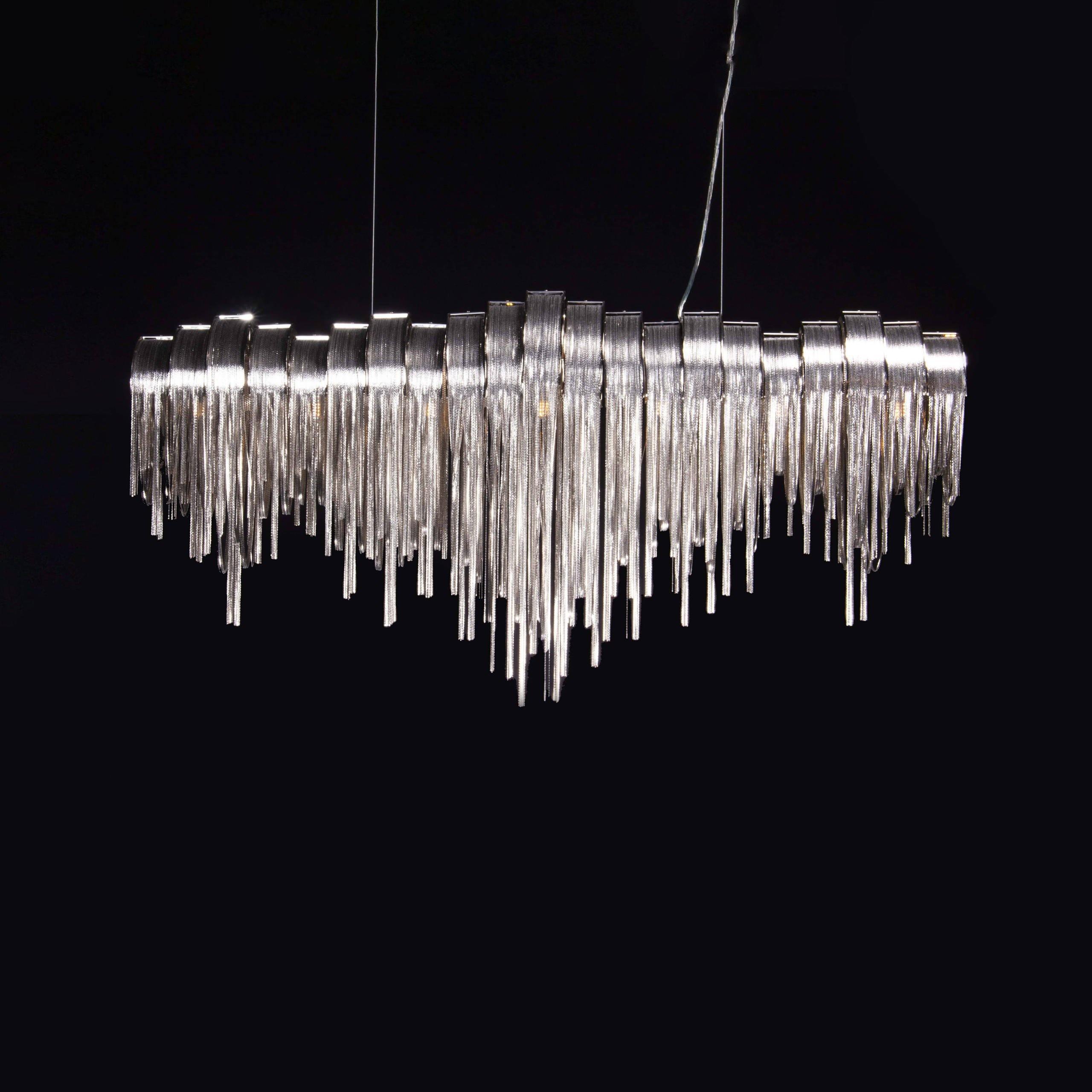 Lustra Kronleuchter Geschichtete Kette Nickel Luxus-Letslighting