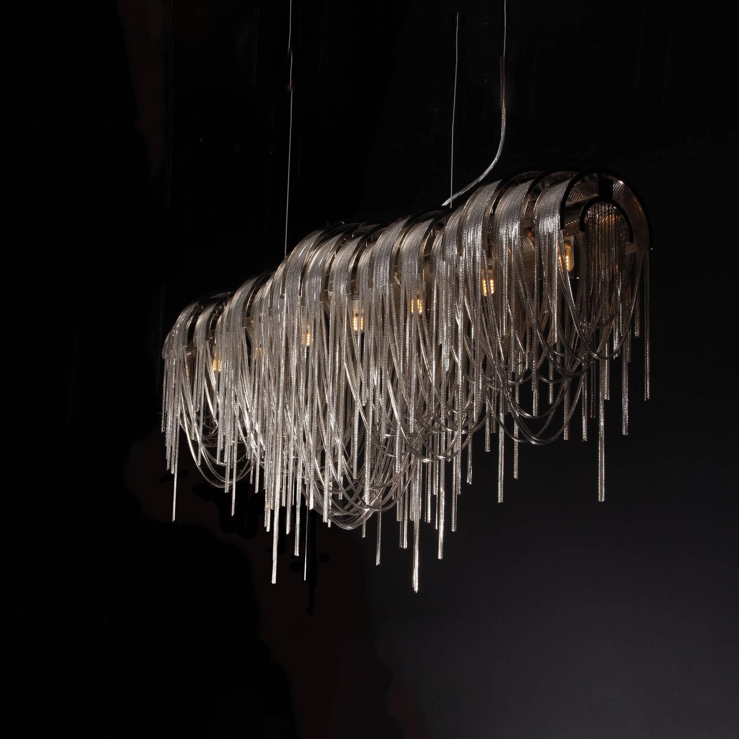 Lustra Kronleuchter Geschichtete Kette Nickel Luxus-Letslighting