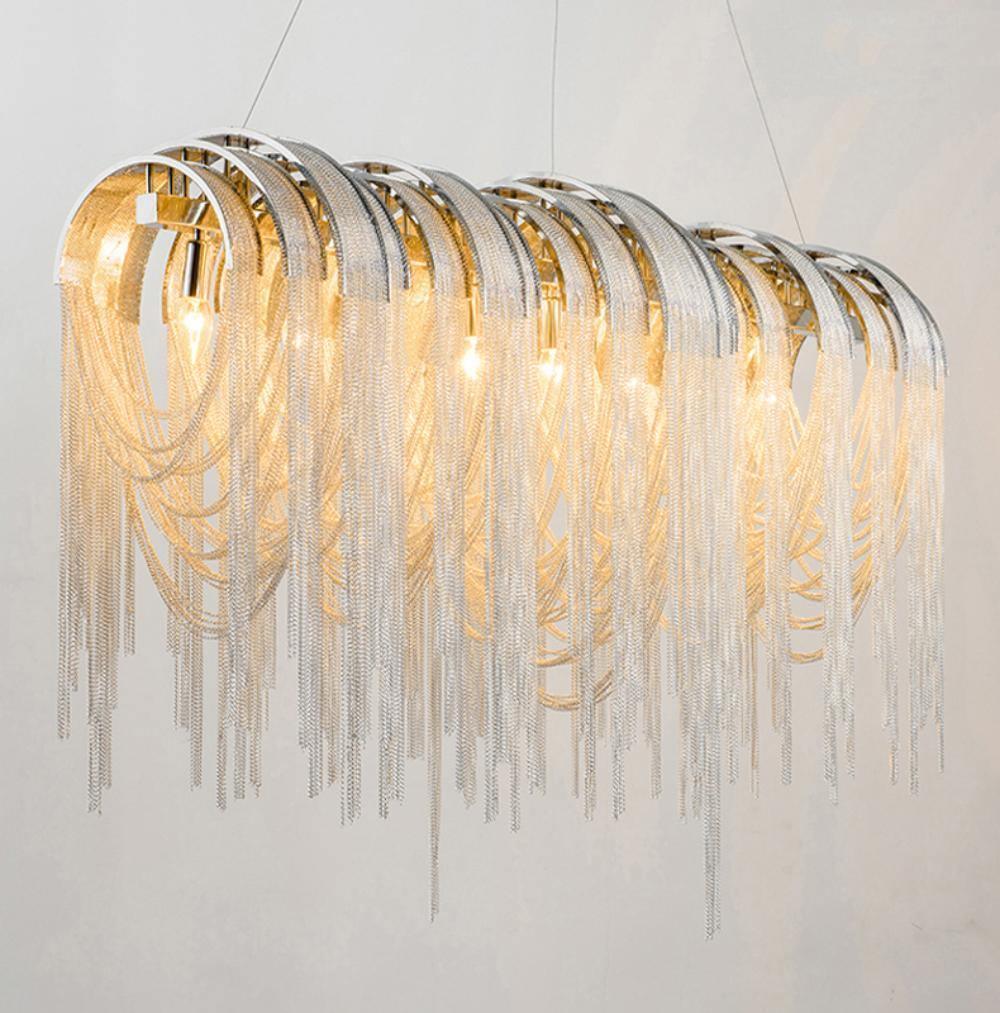 Lustra Kronleuchter Geschichtete Kette Nickel Luxus-Letslighting
