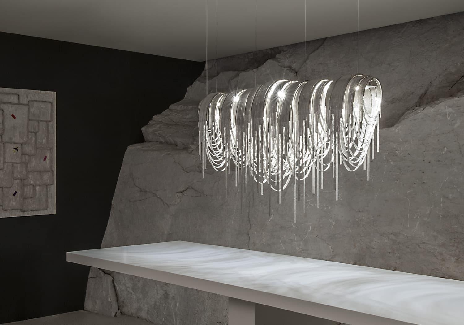 Lustra Kronleuchter Geschichtete Kette Nickel Luxus-Letslighting