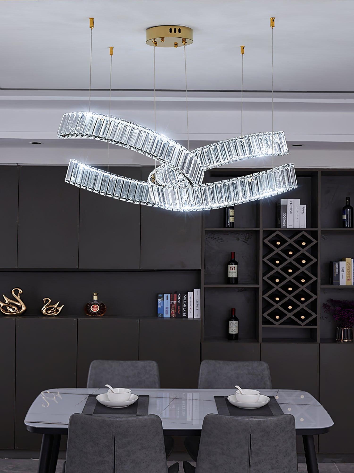 Lustra Kronleuchter Spirale Kristall Gold Glam-Letslighting