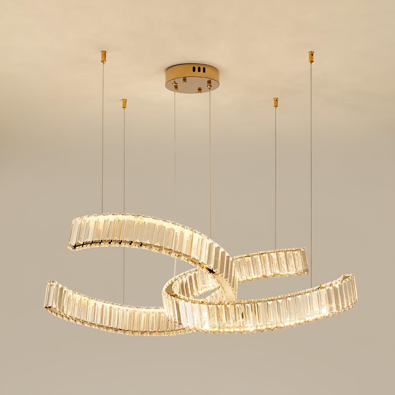 Lustra Kronleuchter Spirale Kristall Gold Glam-Letslighting