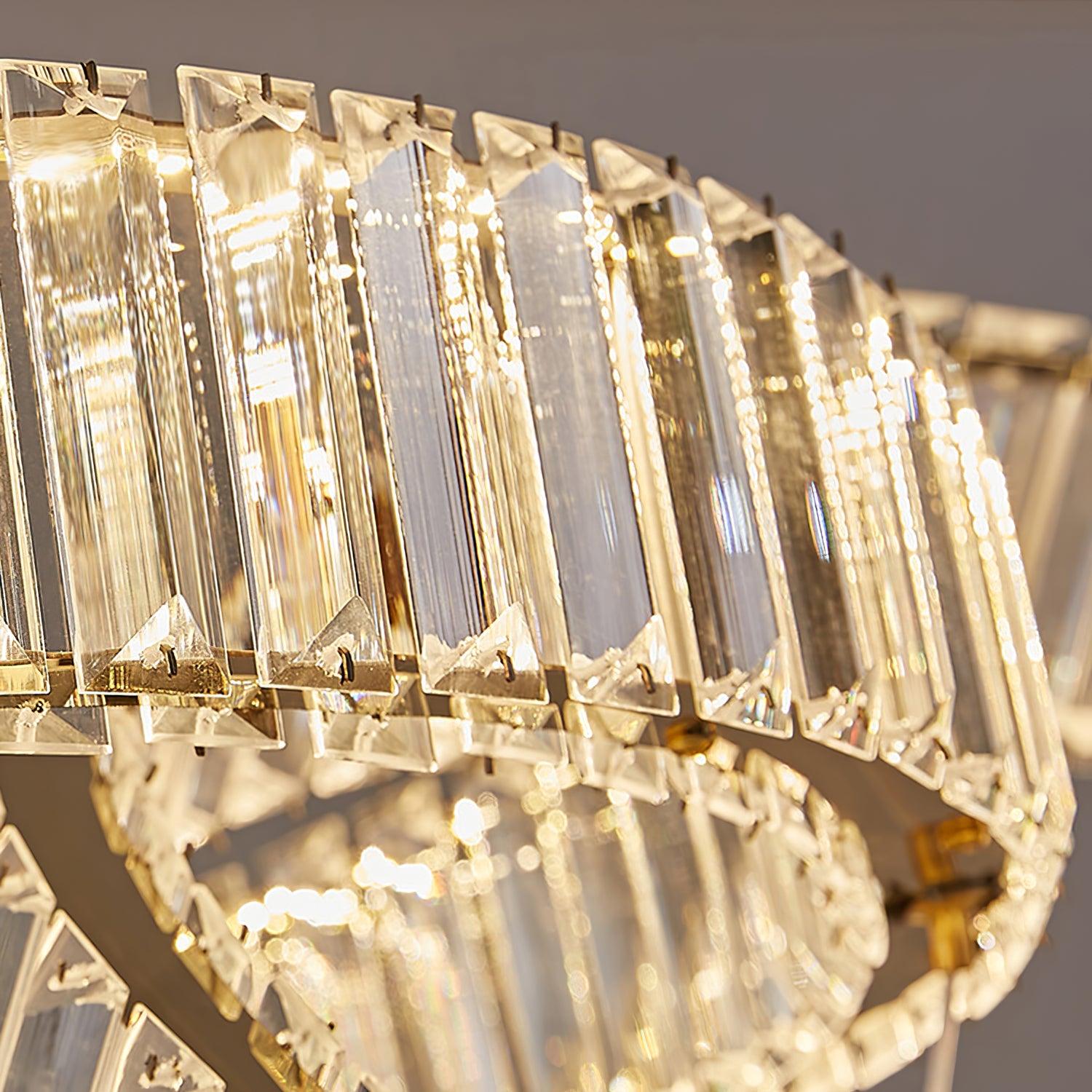 Lustra Kronleuchter Spirale Kristall Gold Glam-Letslighting