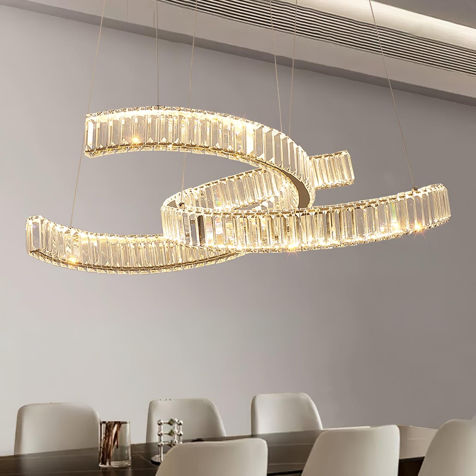 Lustra Kronleuchter Spirale Kristall Gold Glam-Letslighting