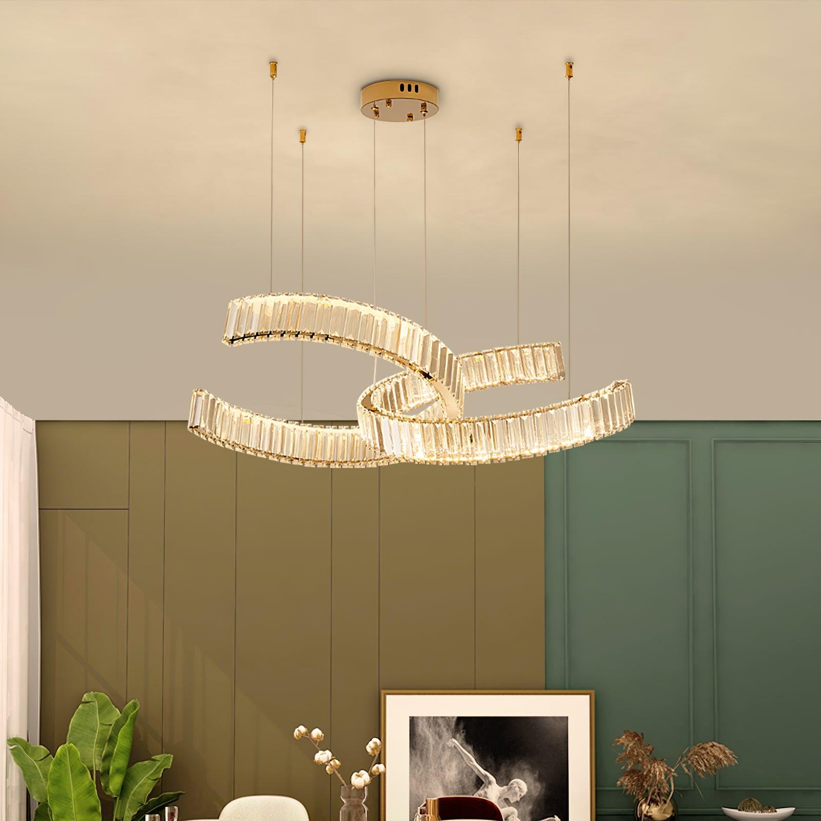Lustra Kronleuchter Spirale Kristall Gold Glam-Letslighting