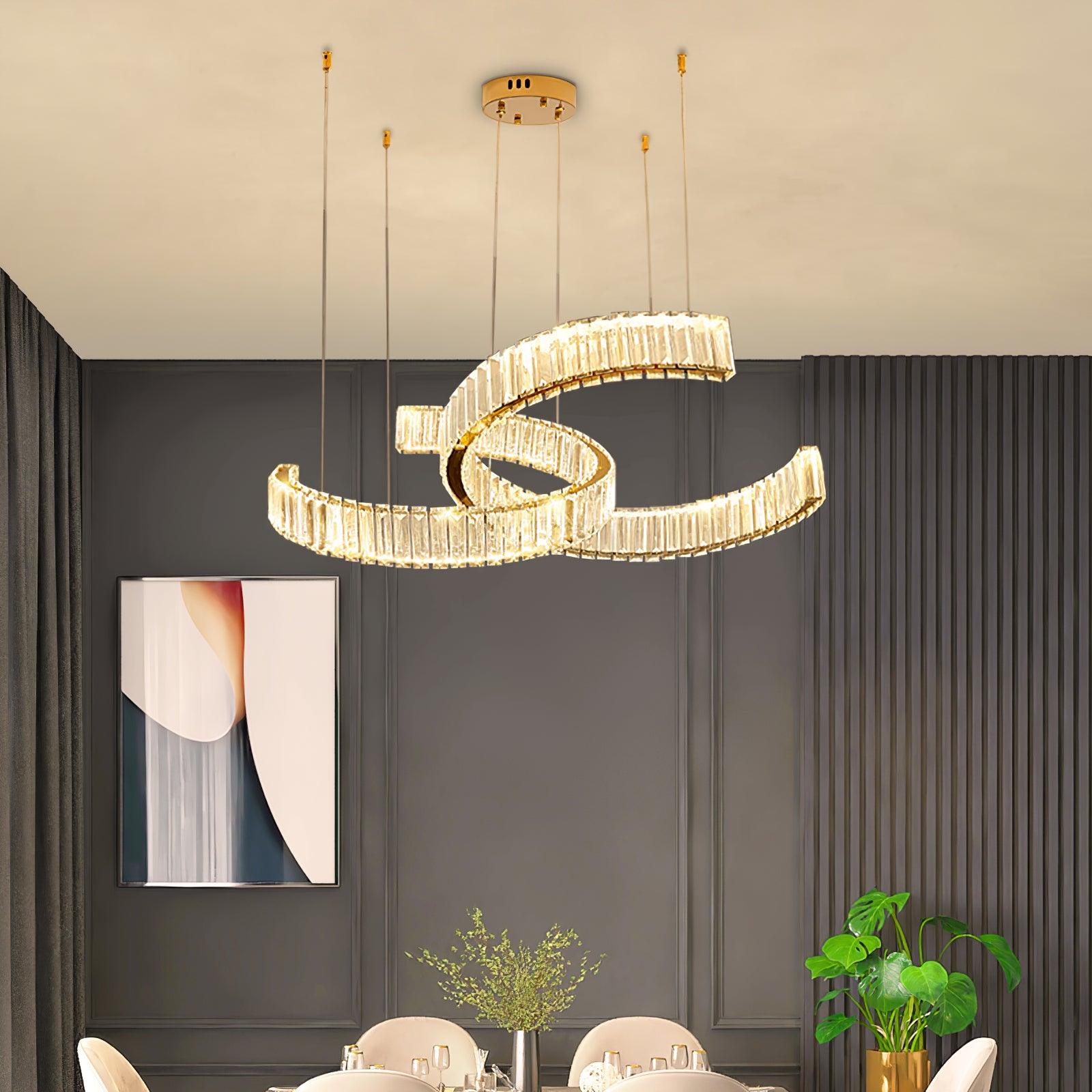 Lustra Kronleuchter Spirale Kristall Gold Glam-Letslighting